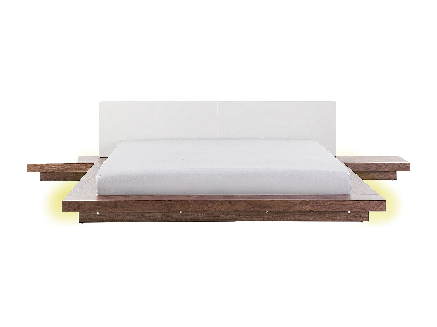 Cama LED ZEN 180 x 200 cm Fresno marrón