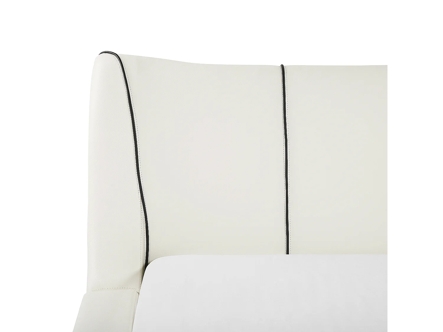 Lit avec LED Cuir NANTES 180 x 200 cm LED Blanc cassé