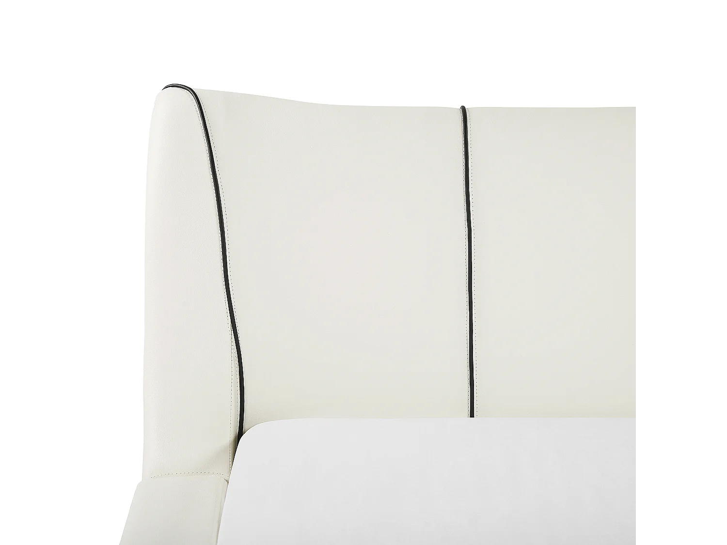 Lit avec LED Cuir NANTES 180 x 200 cm LED Blanc cassé