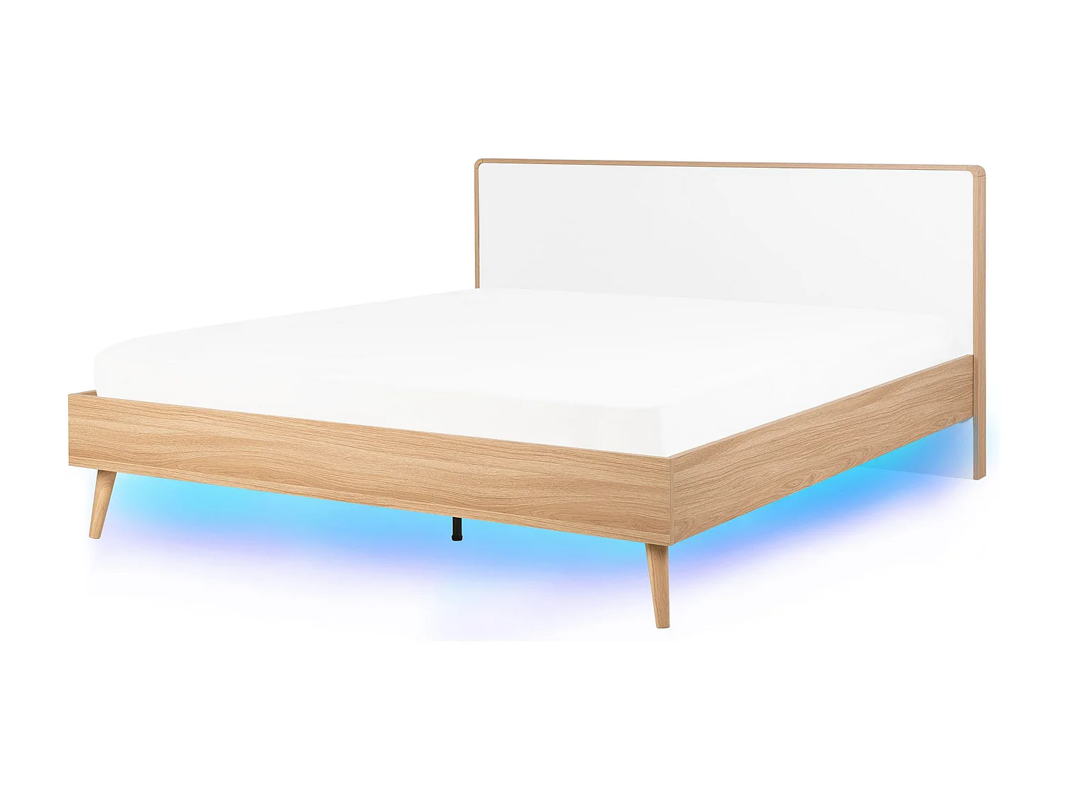 Bed met LED-verlichting SERRIS 160 x 200 cm Lichtbruin