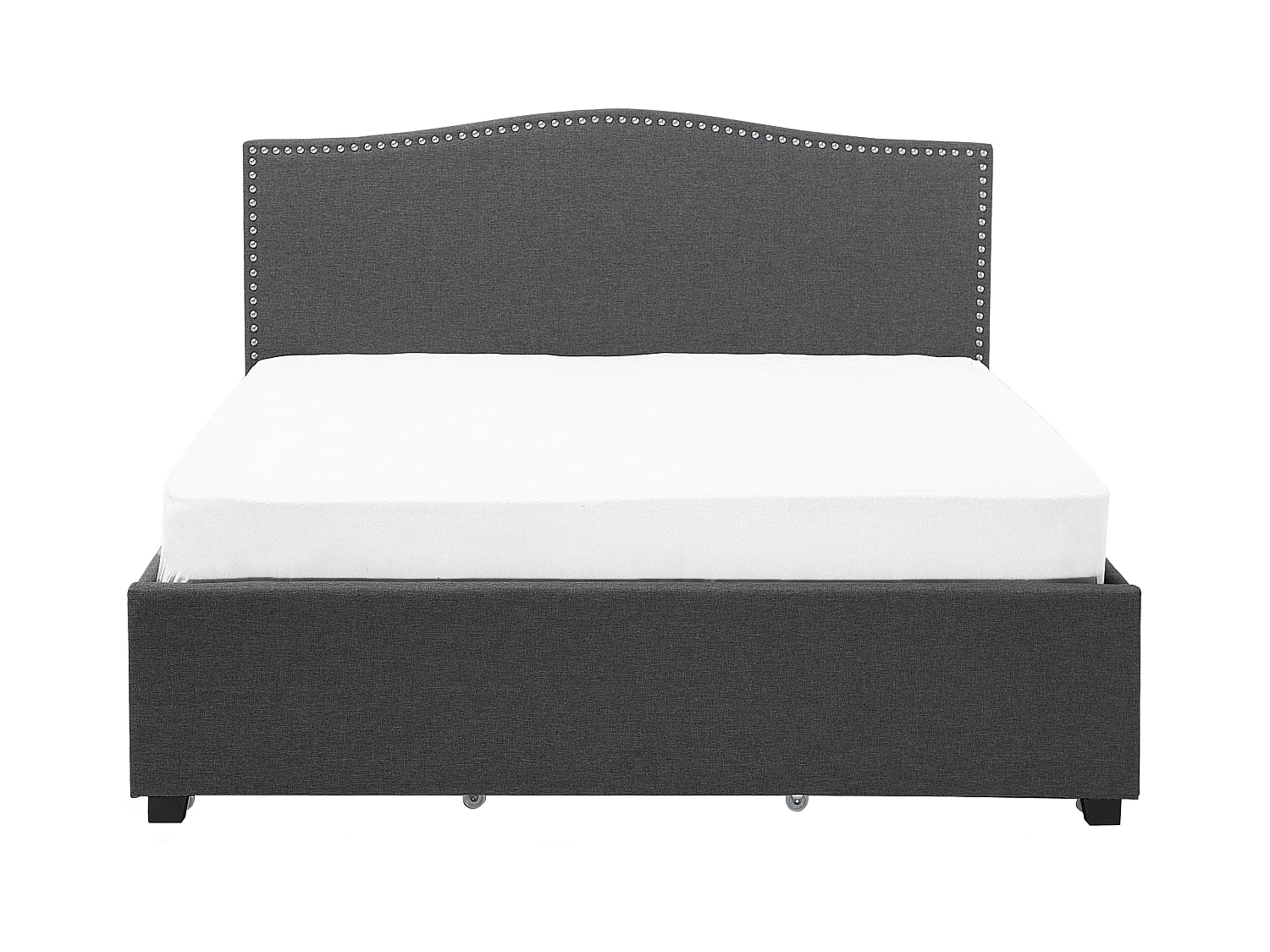 Letto con cassetti contenitori Tessuto MONTPELLIER 180 x 200 cm LED Grigio scuro