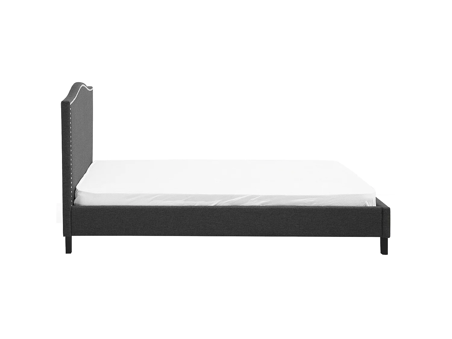 Lit avec sommier Tissu MONTPELLIER 180 x 200 cm LED Blanc