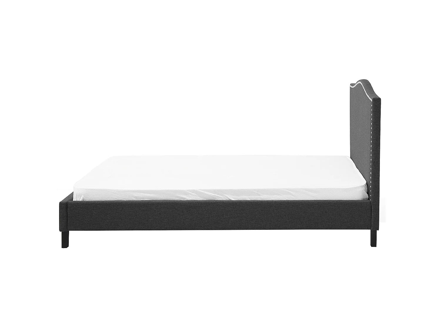 Lit avec sommier Tissu MONTPELLIER 180 x 200 cm LED Blanc