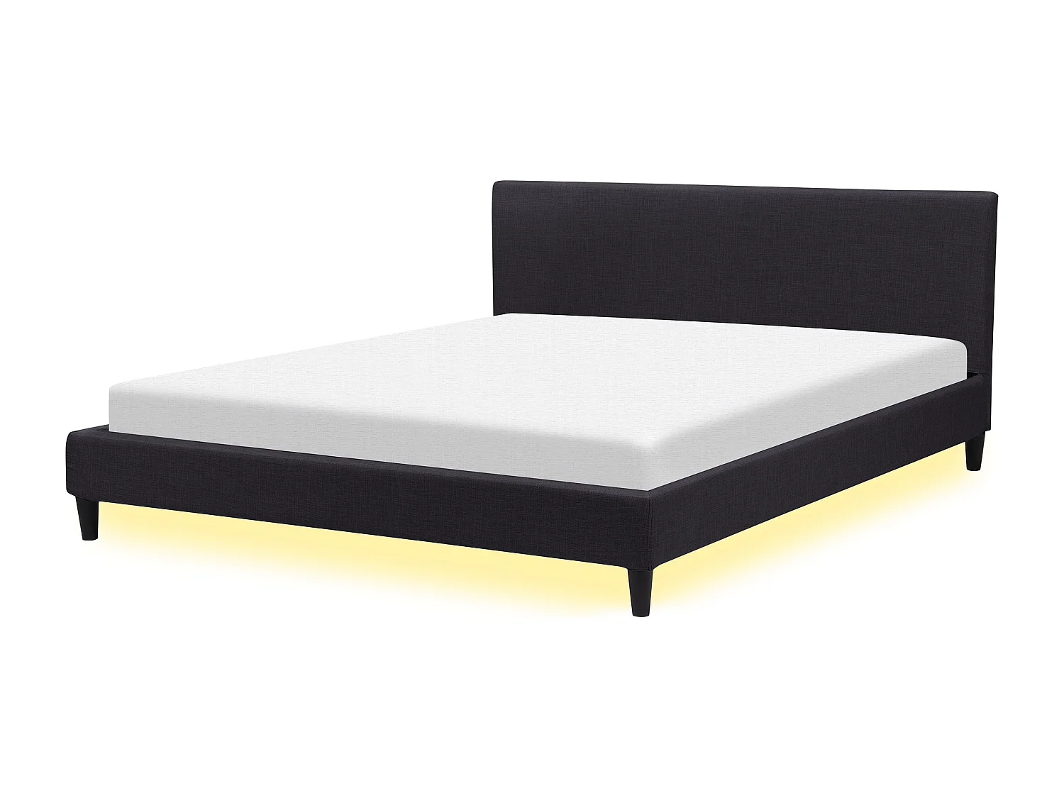 Letto con LED Tessuto FITOU 180 x 200 cm Nero