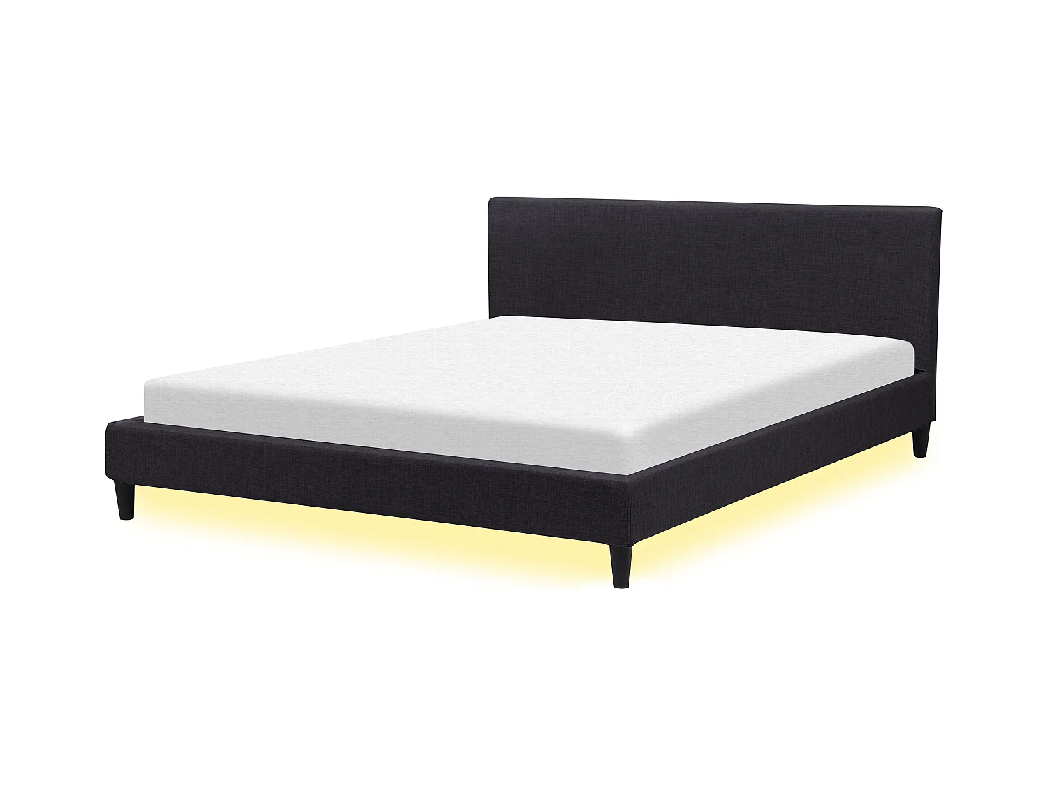 Letto con LED Tessuto FITOU 180 x 200 cm Nero