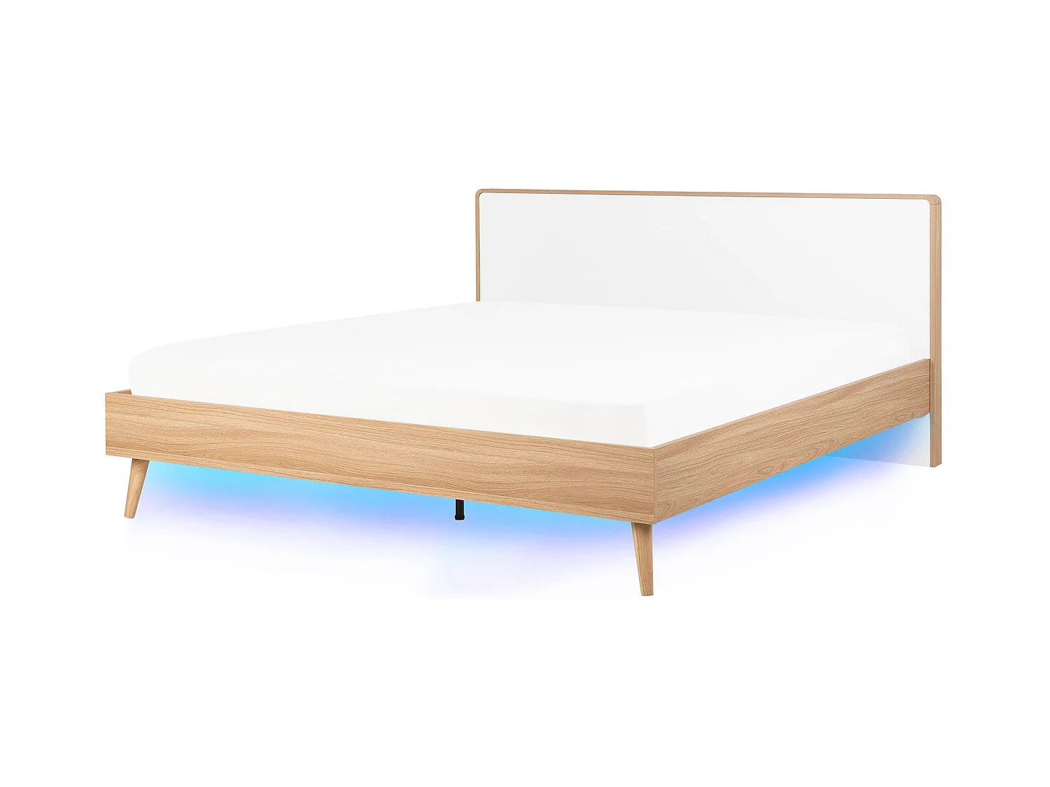 Lit avec LED SERRIS 180 x 200 cm Marron clair