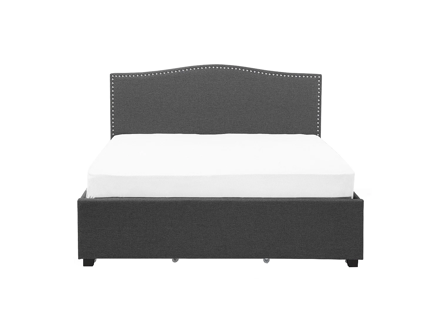 Modernes Polsterbett Grau 2 Schubladen LED-Beleuchtung 160 x 200 cm Montpellier