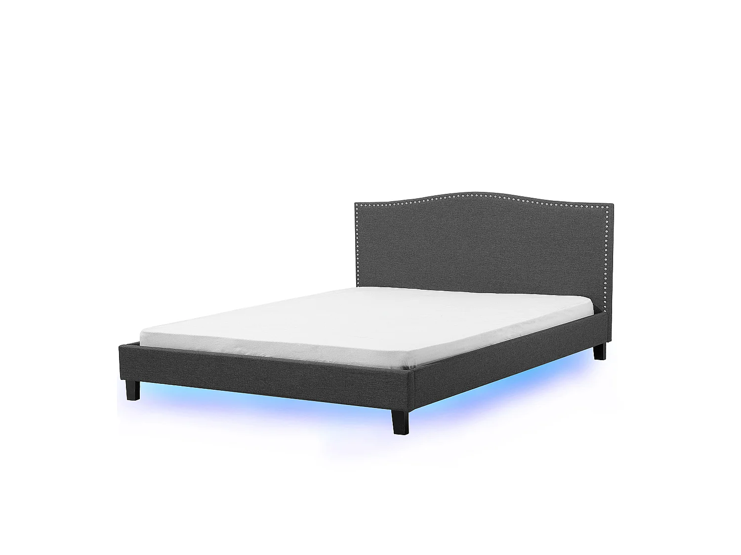 Lit avec sommier Tissu MONTPELLIER 180 x 200 cm LED Multicolore