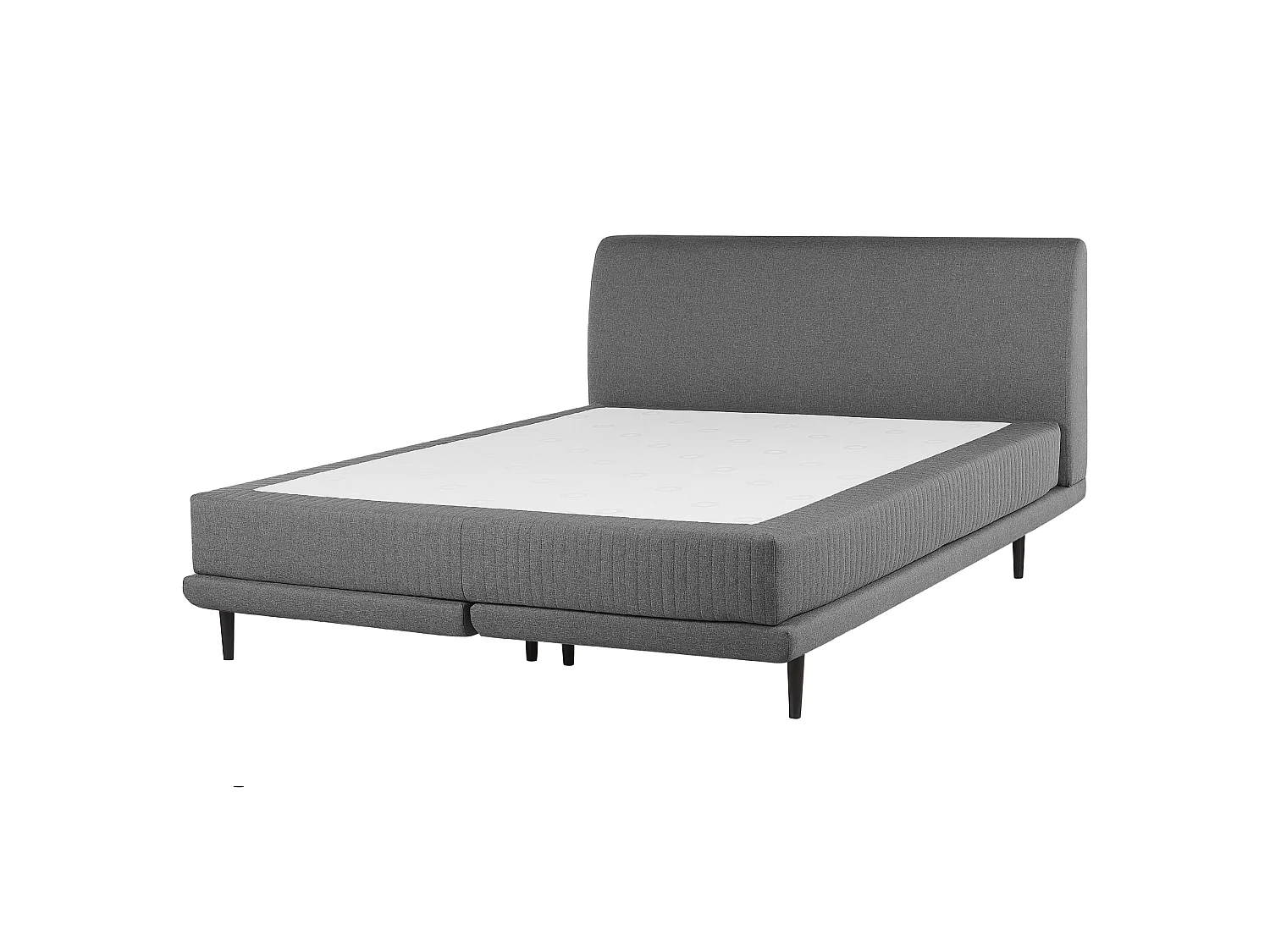Lit boxspring en tissu gris clair 160 x 200 cm MADAME