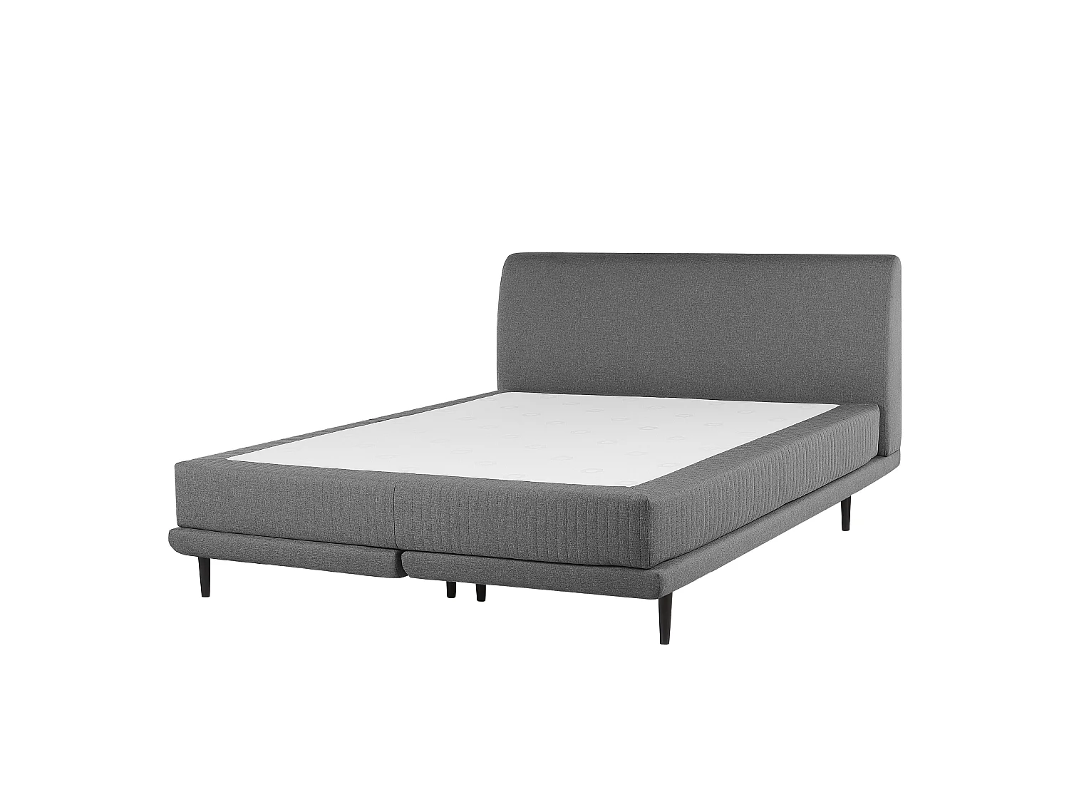 Lit boxspring en tissu gris clair 160 x 200 cm MADAME