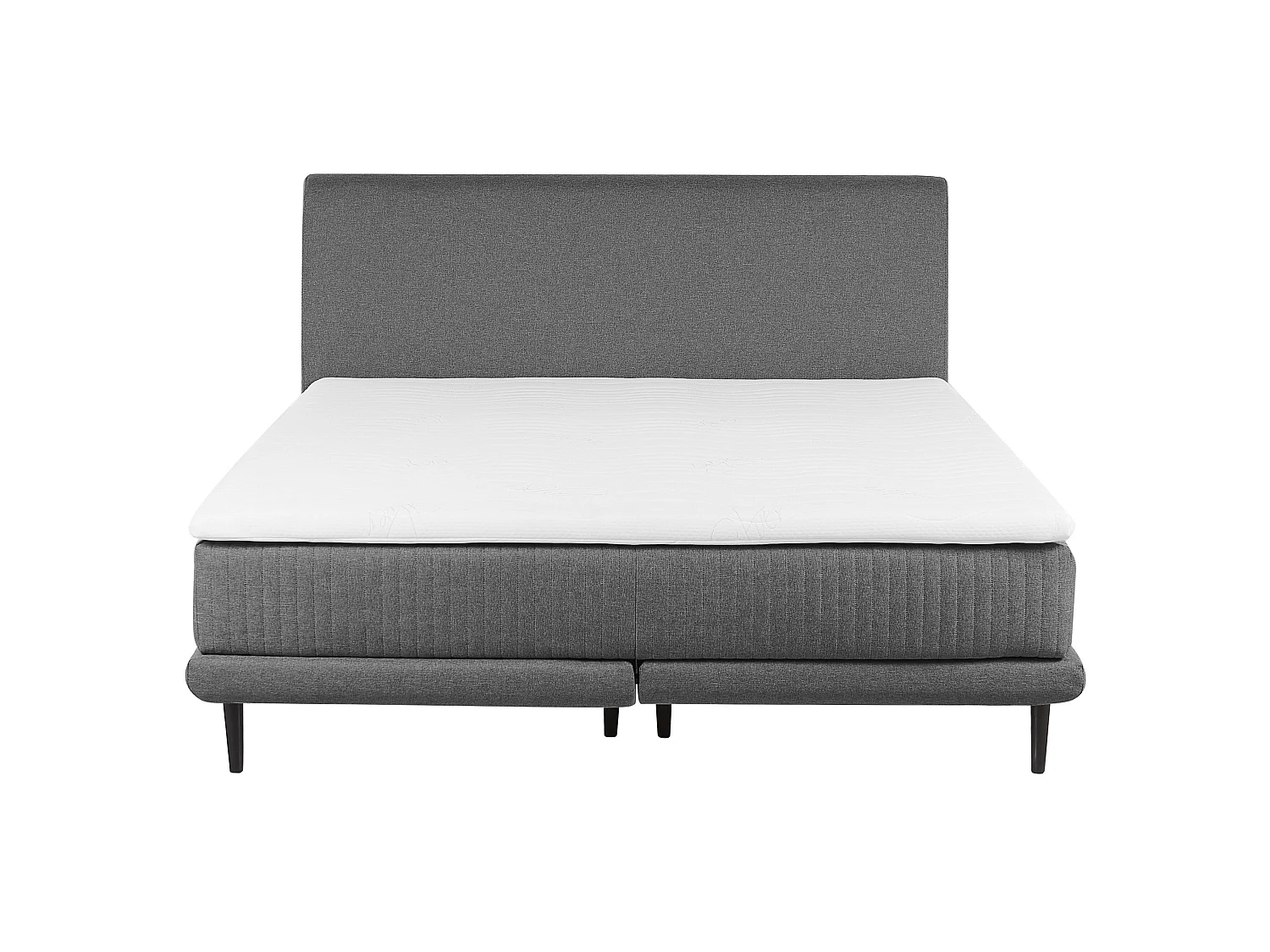 Lit boxspring en tissu gris clair 160 x 200 cm MADAME