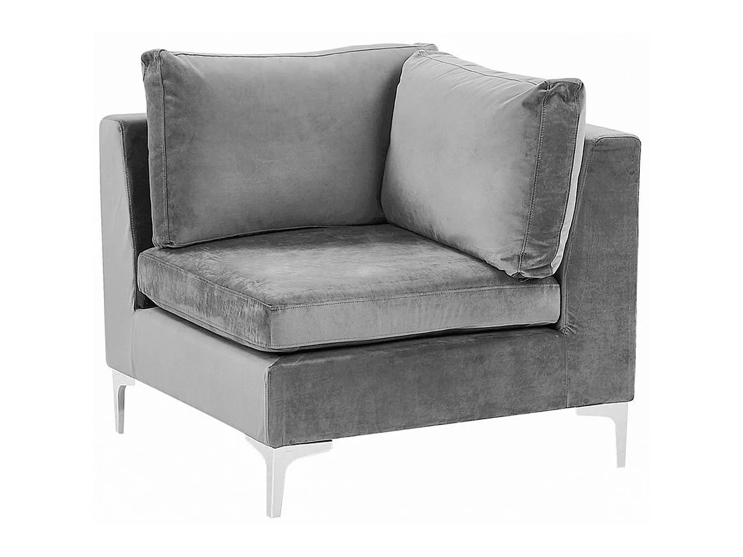 Canapé modulable en forme de U EVJA Velours Gris 6 places