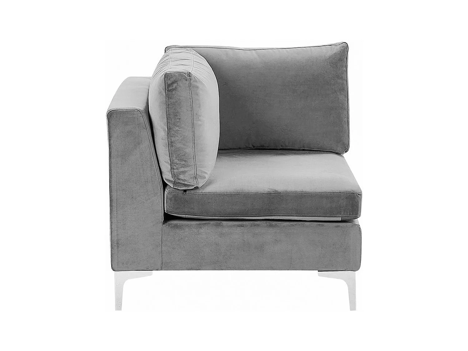 Canapé modulable en forme de U 6 places EVJA Velours Gris avec ottoman