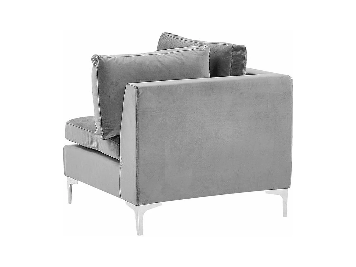 Canapé modulable en forme de U 6 places EVJA Velours Gris avec ottoman