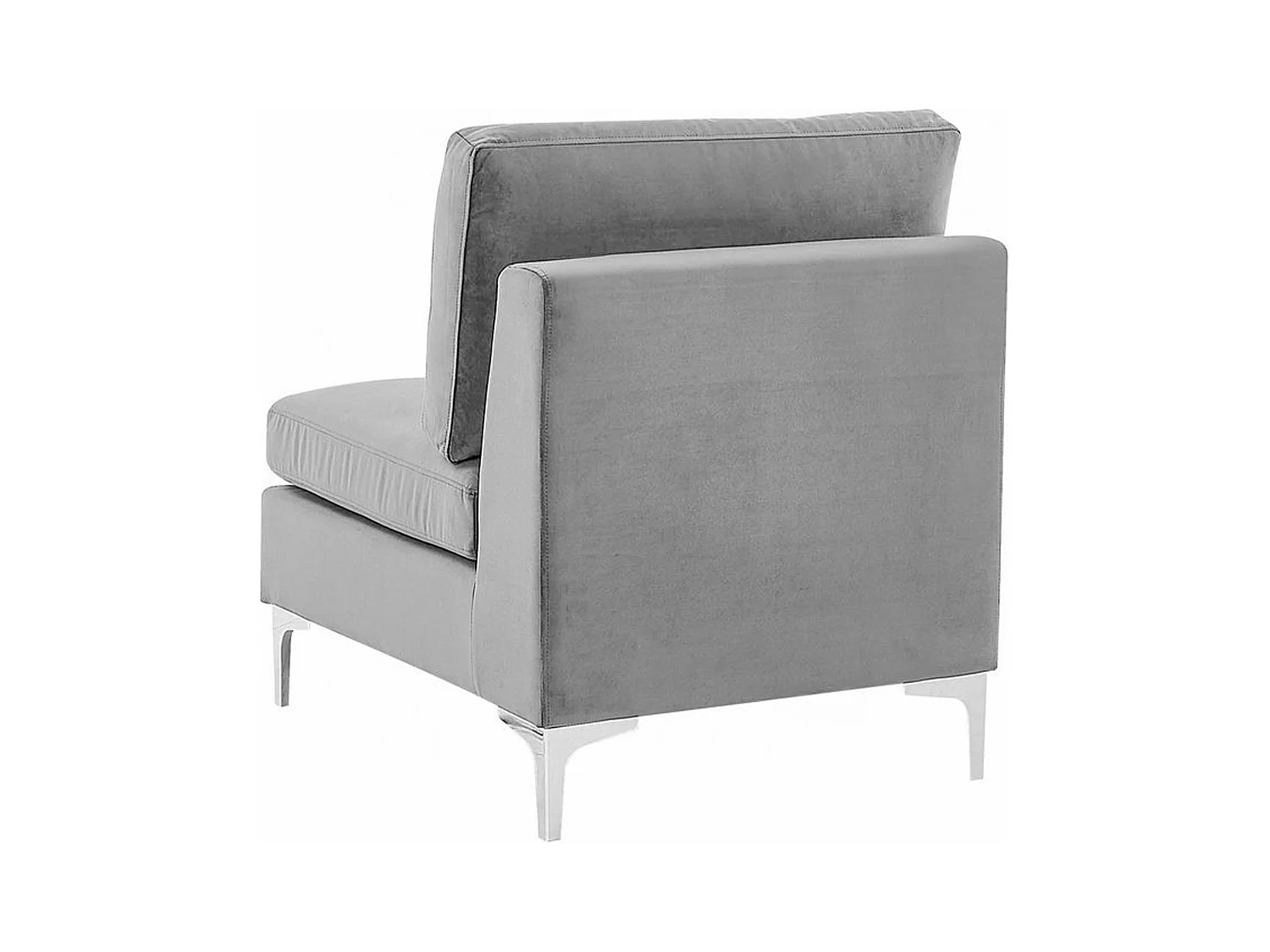 Canapé modulable en forme de U 6 places EVJA Velours Gris avec ottoman