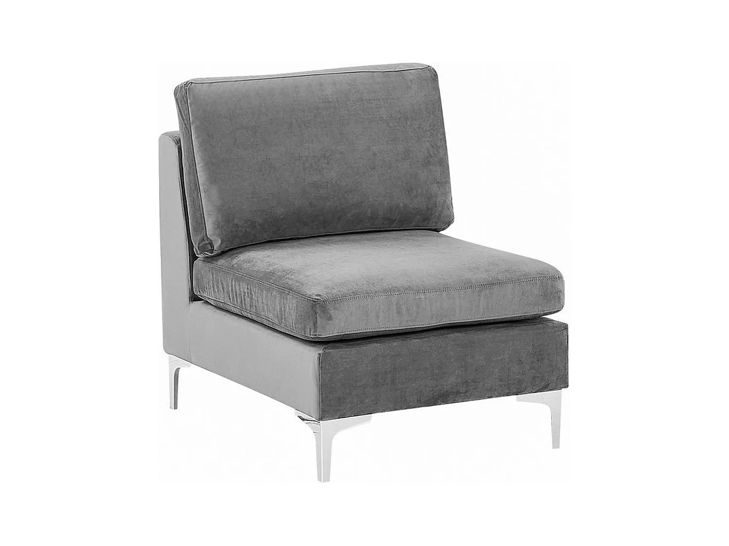 Canapé modulable en forme de U 6 places EVJA Velours Gris avec ottoman