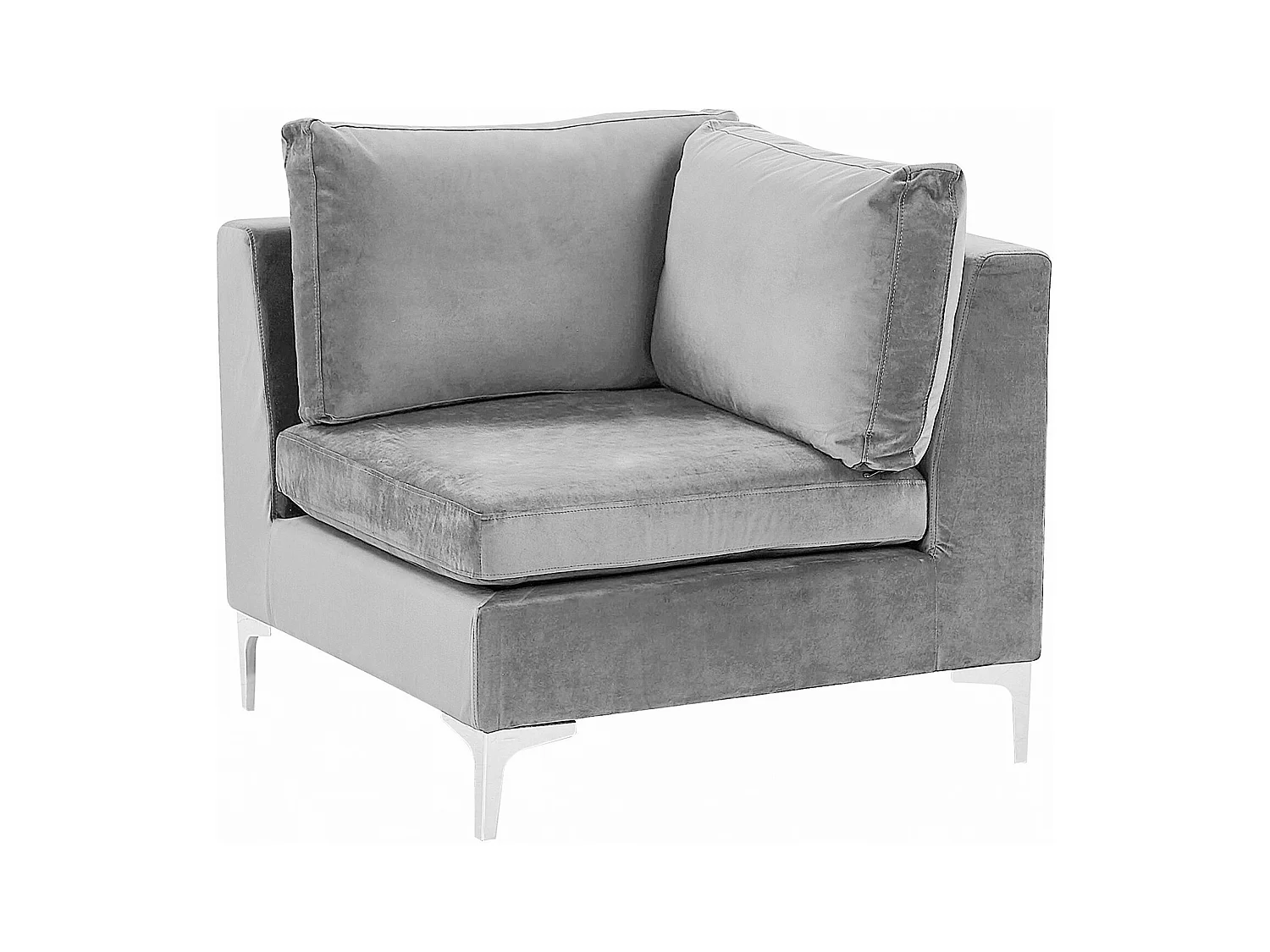Canapé modulable en forme de U 6 places EVJA Velours Gris avec ottoman