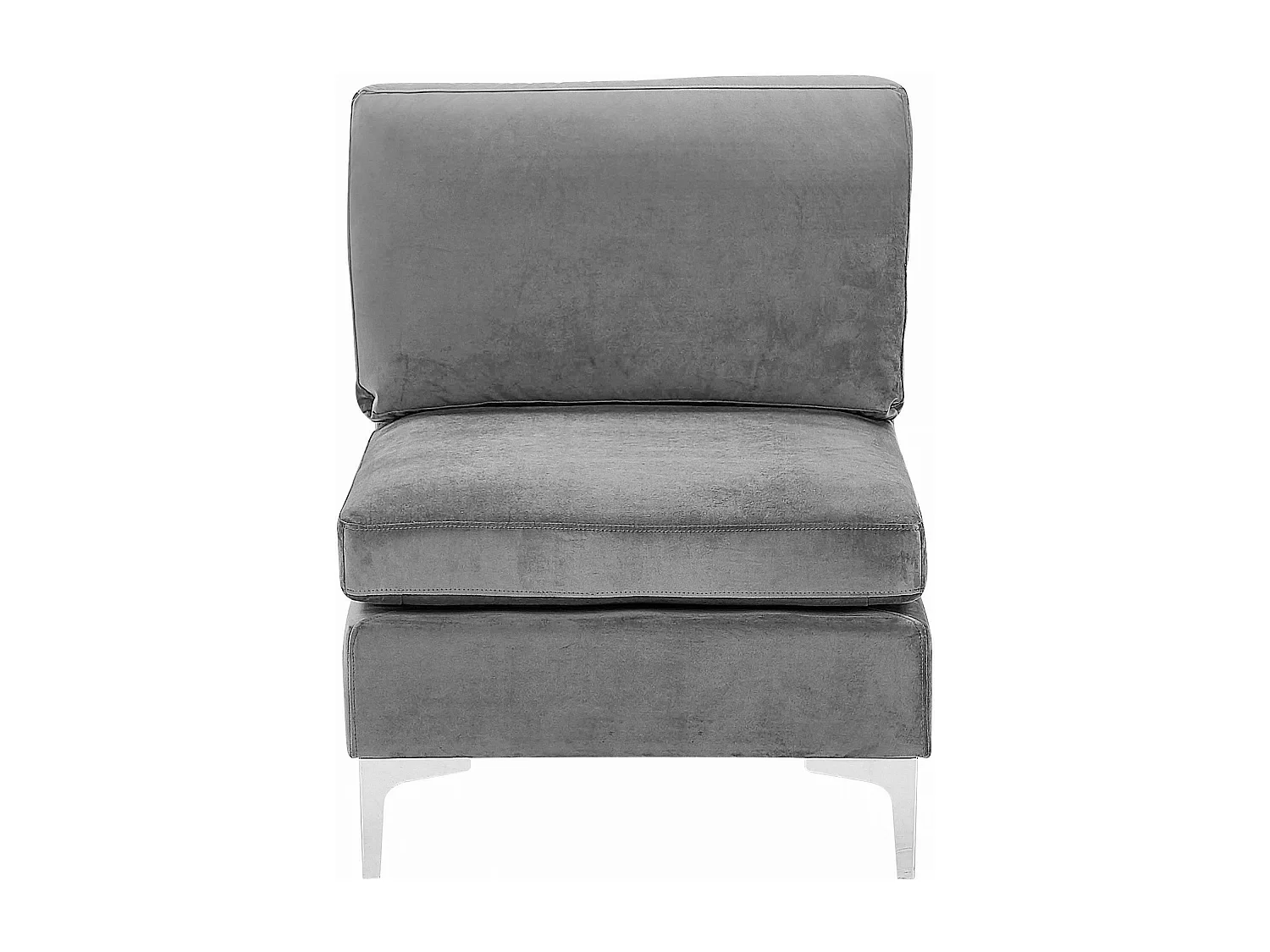 Canapé modulable en forme de U 6 places EVJA Velours Gris avec ottoman