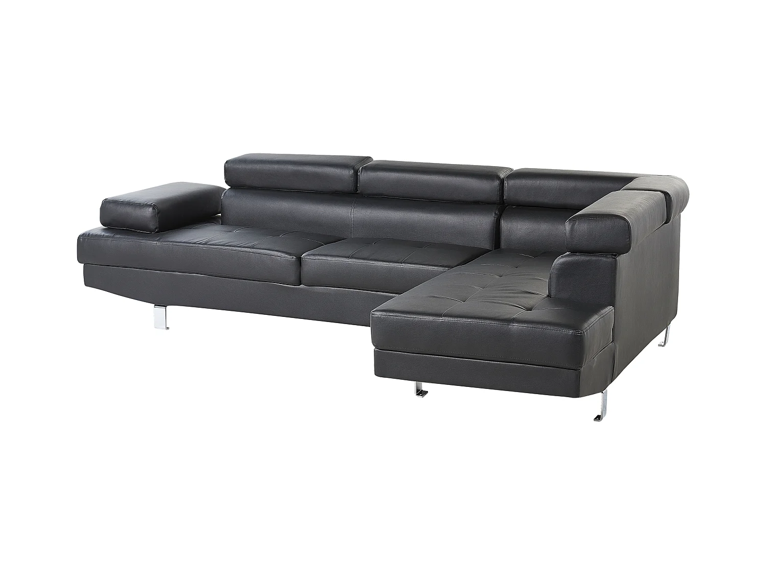 Divano angolare NORREA Pelle sintetica Nero 5 posti Lato Sinistro