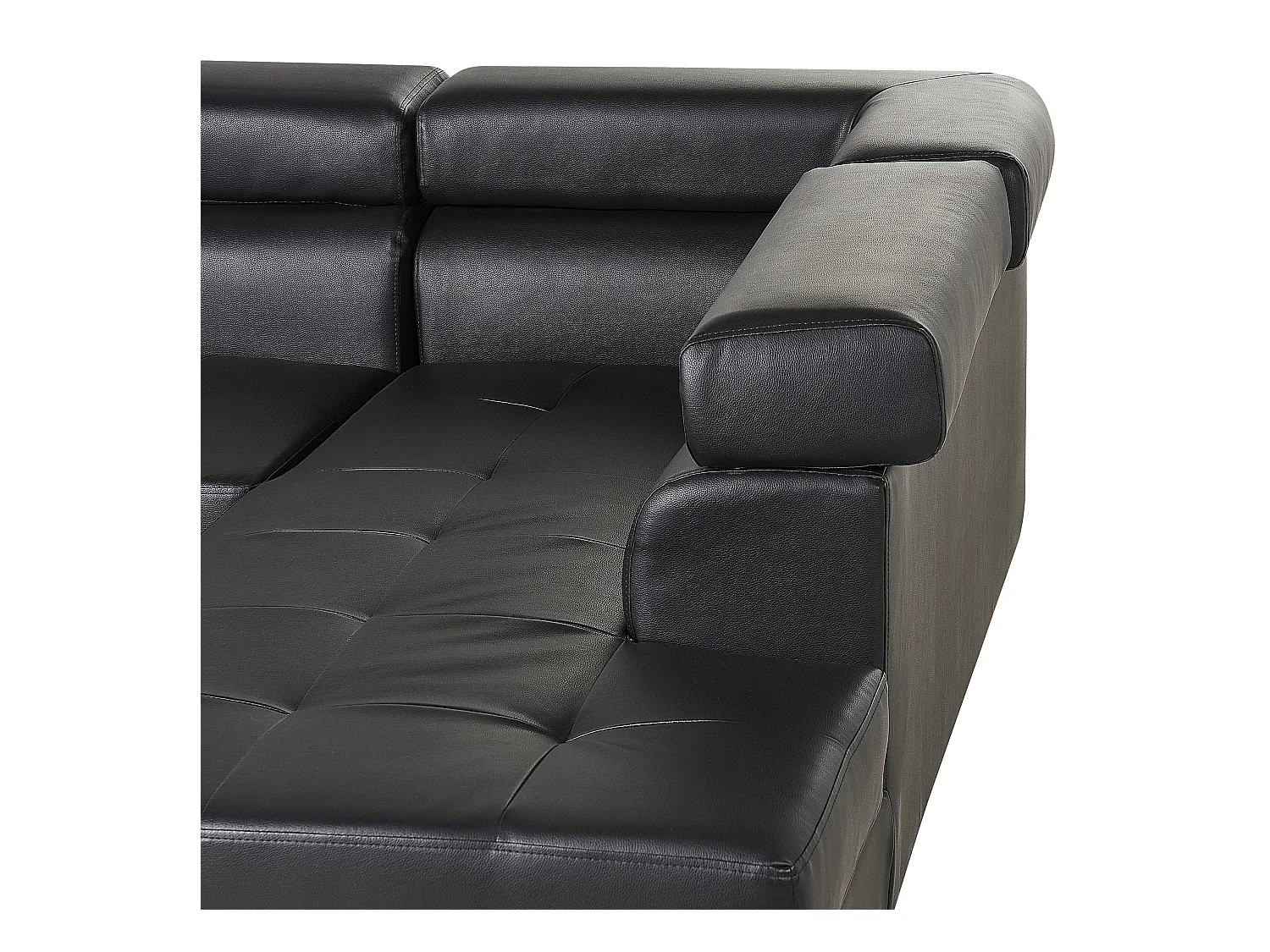 Divano angolare NORREA Pelle sintetica Nero 5 posti Lato Sinistro