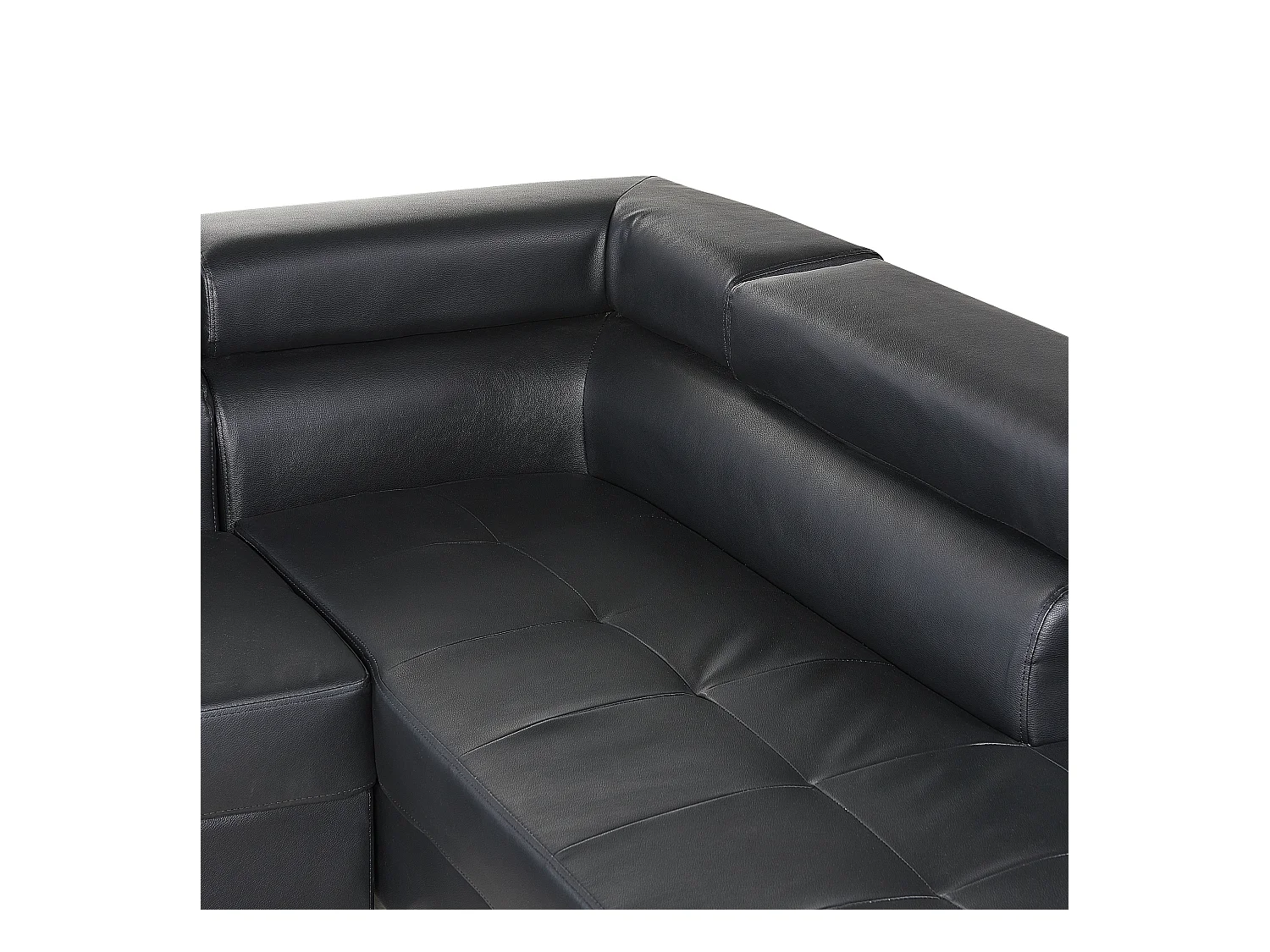 Divano angolare NORREA Pelle sintetica Nero 5 posti Lato Sinistro