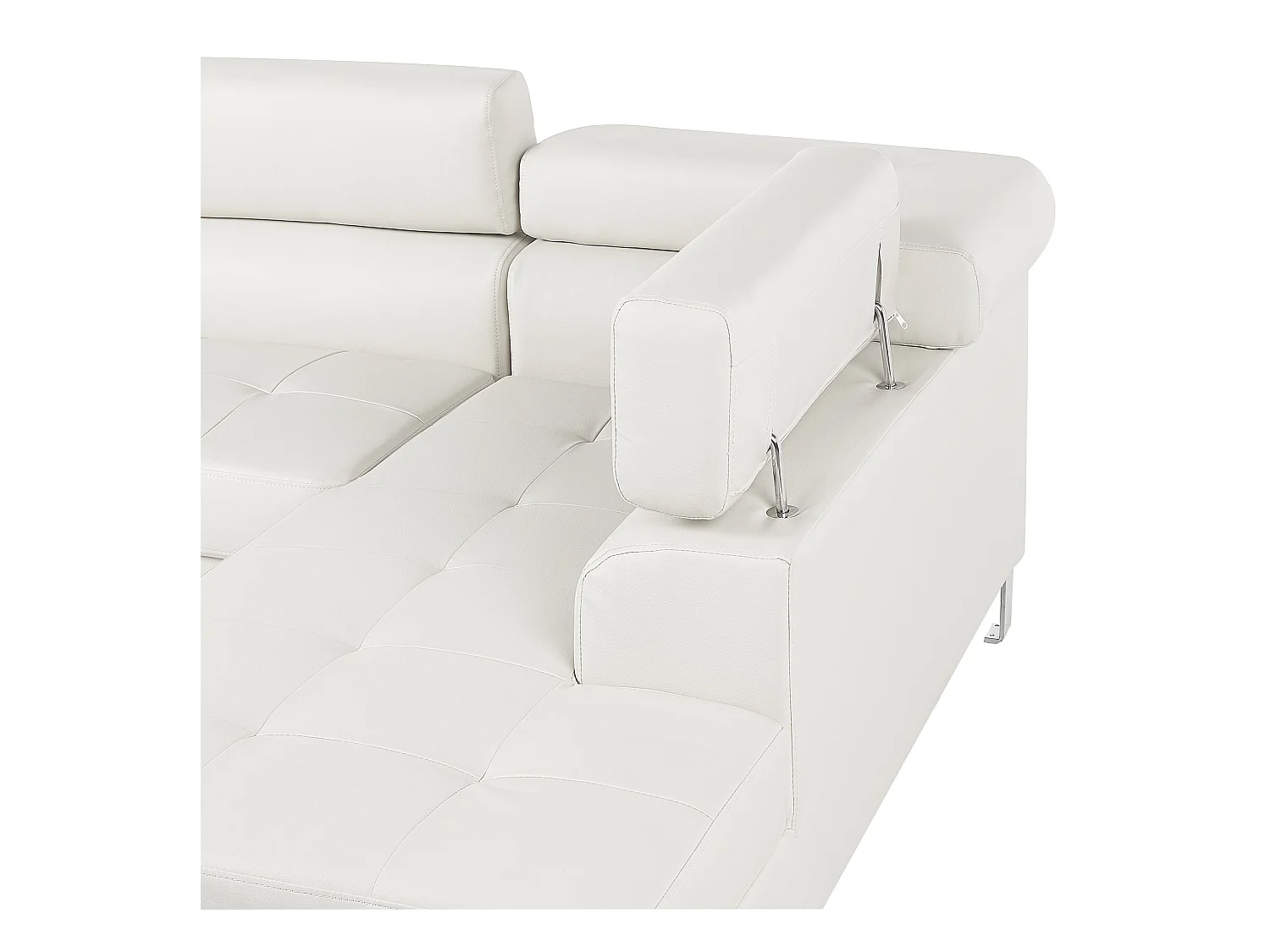 Hoekbank NORREA Kunstleer Wit 5-zitter Linkerzijde