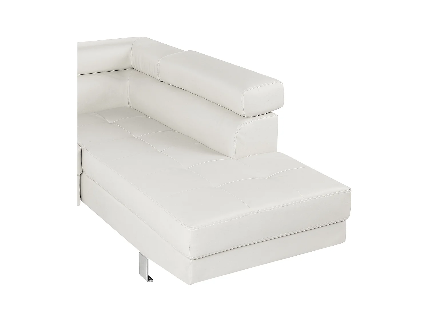 Hoekbank NORREA Kunstleer Wit 5-zitter Linkerzijde