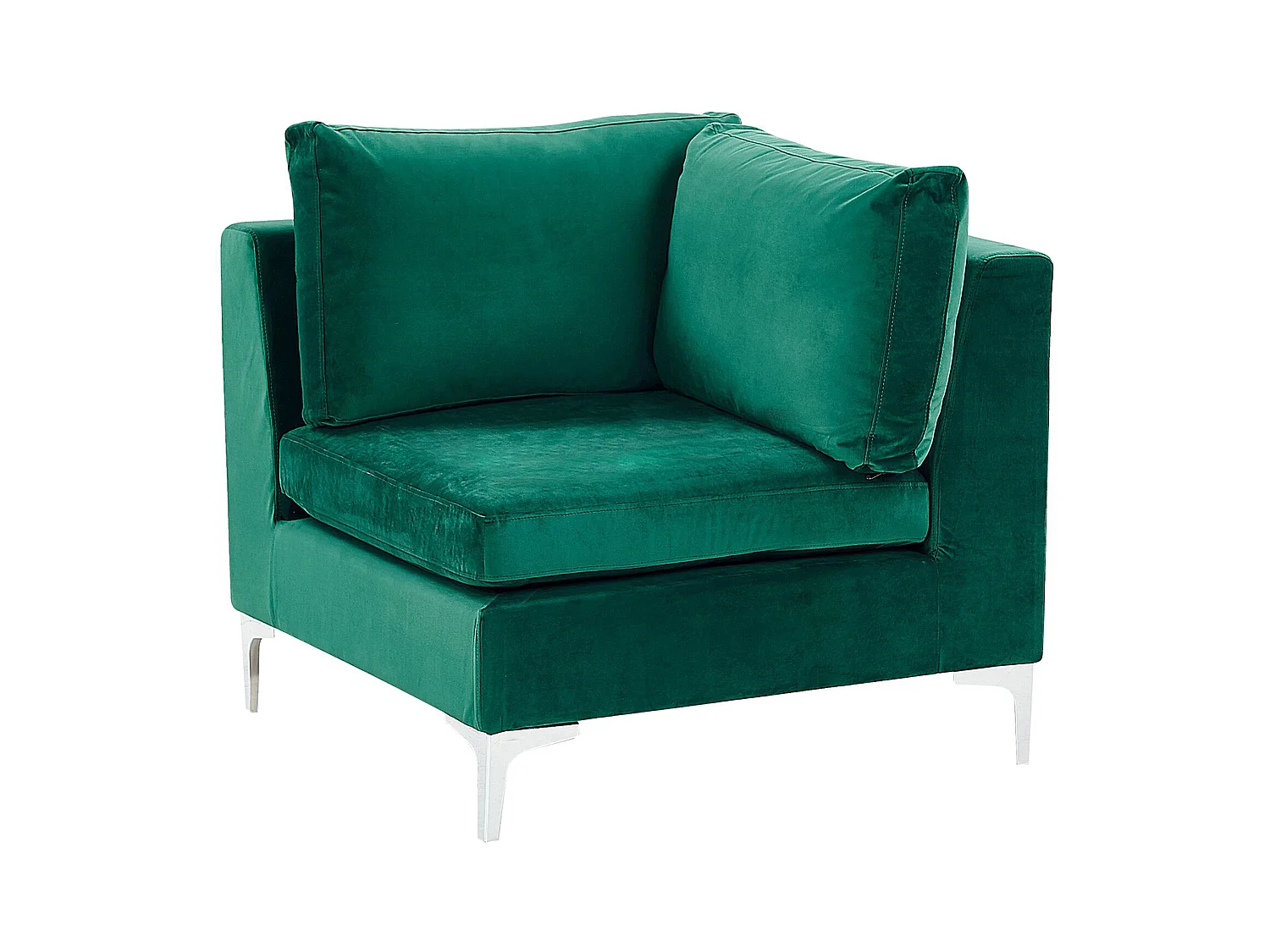 Canapé modulable en forme de U 6 places EVJA Velours Vert avec ottoman