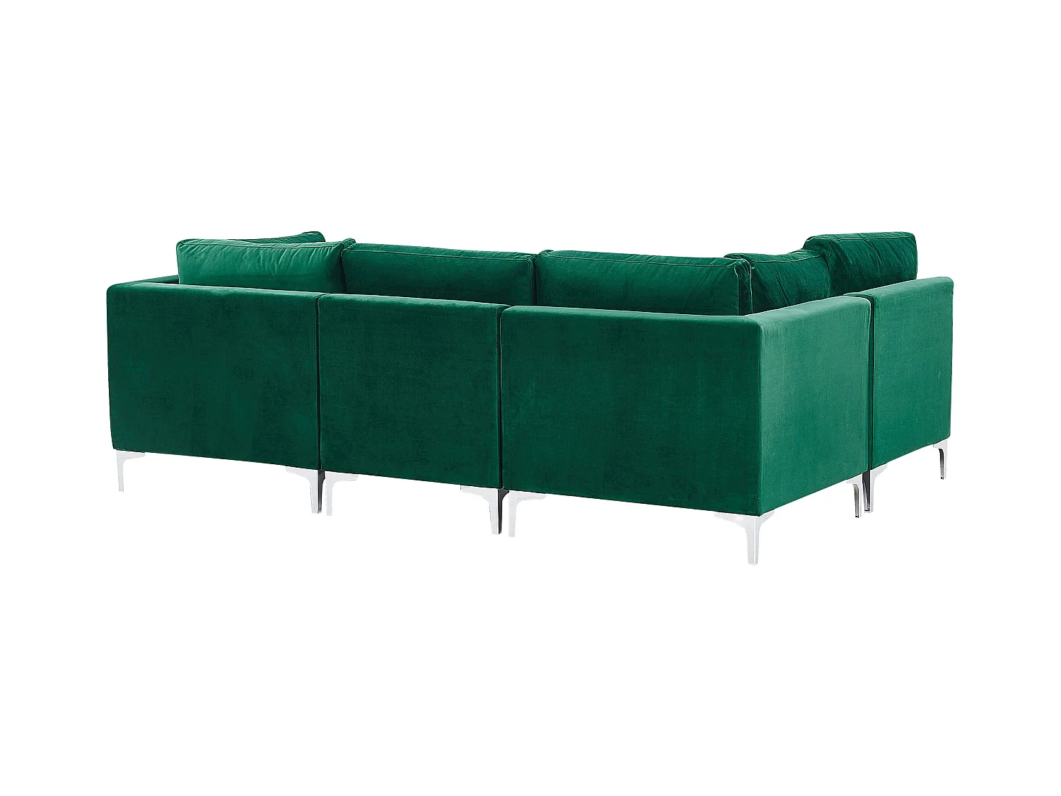 Canapé modulable en forme de U 6 places EVJA Velours Vert avec ottoman