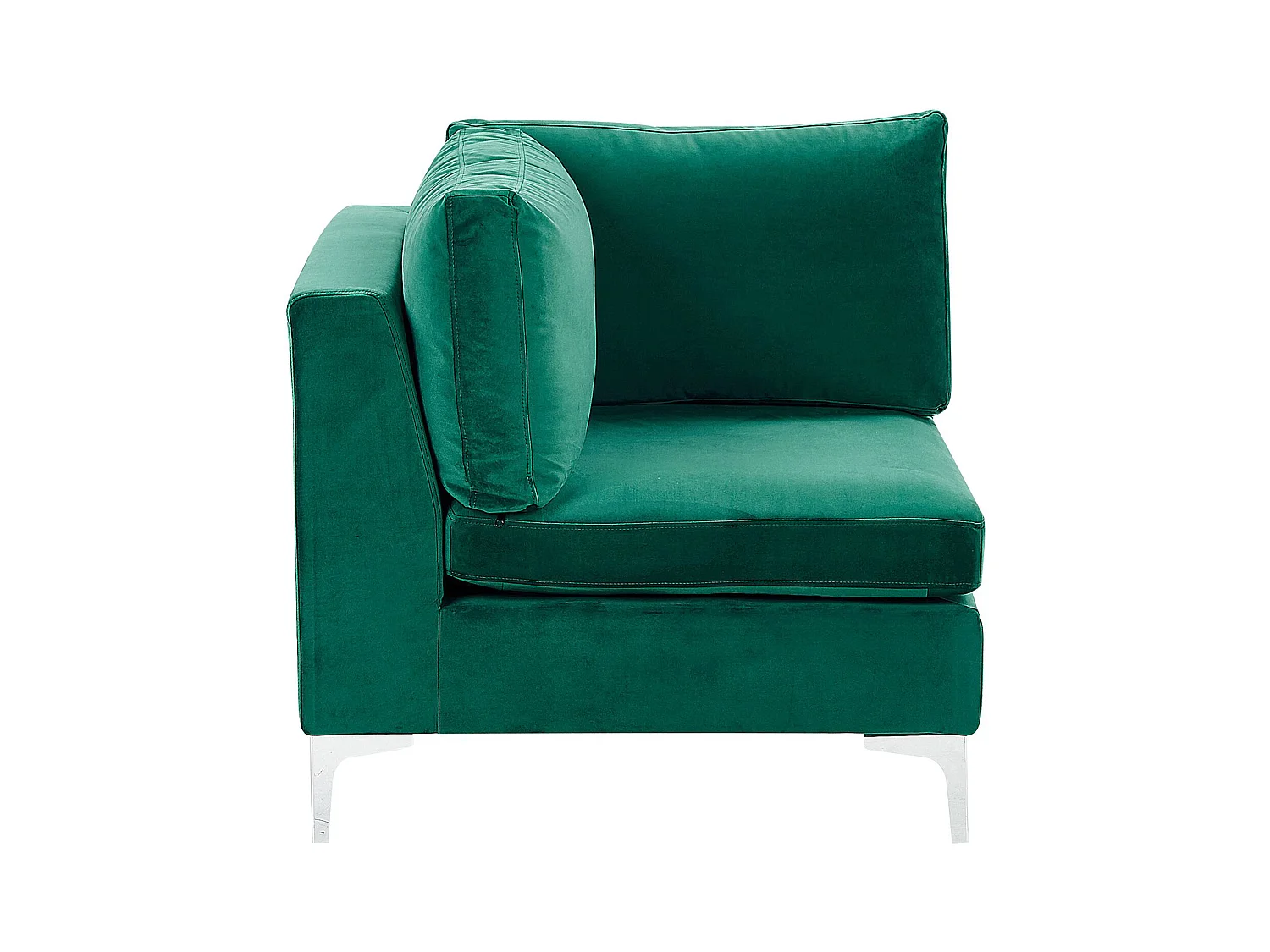 Canapé modulable en forme de U 6 places EVJA Velours Vert avec ottoman