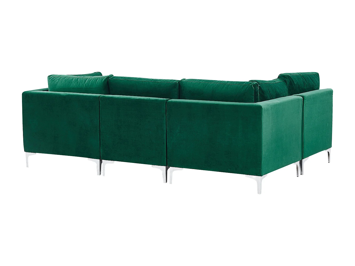 Canapé modulable en forme de U 6 places EVJA Velours Vert avec ottoman
