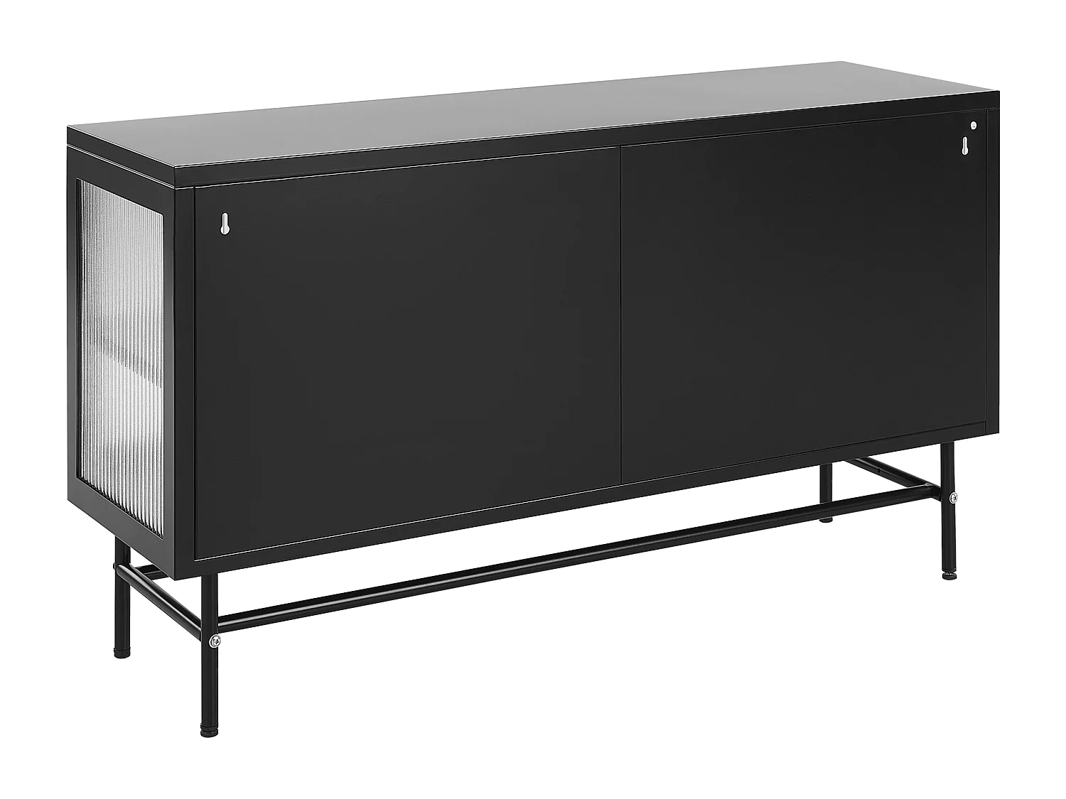 Witryna ze szklaną gablotą DEVON Metal 115 cm Czarny