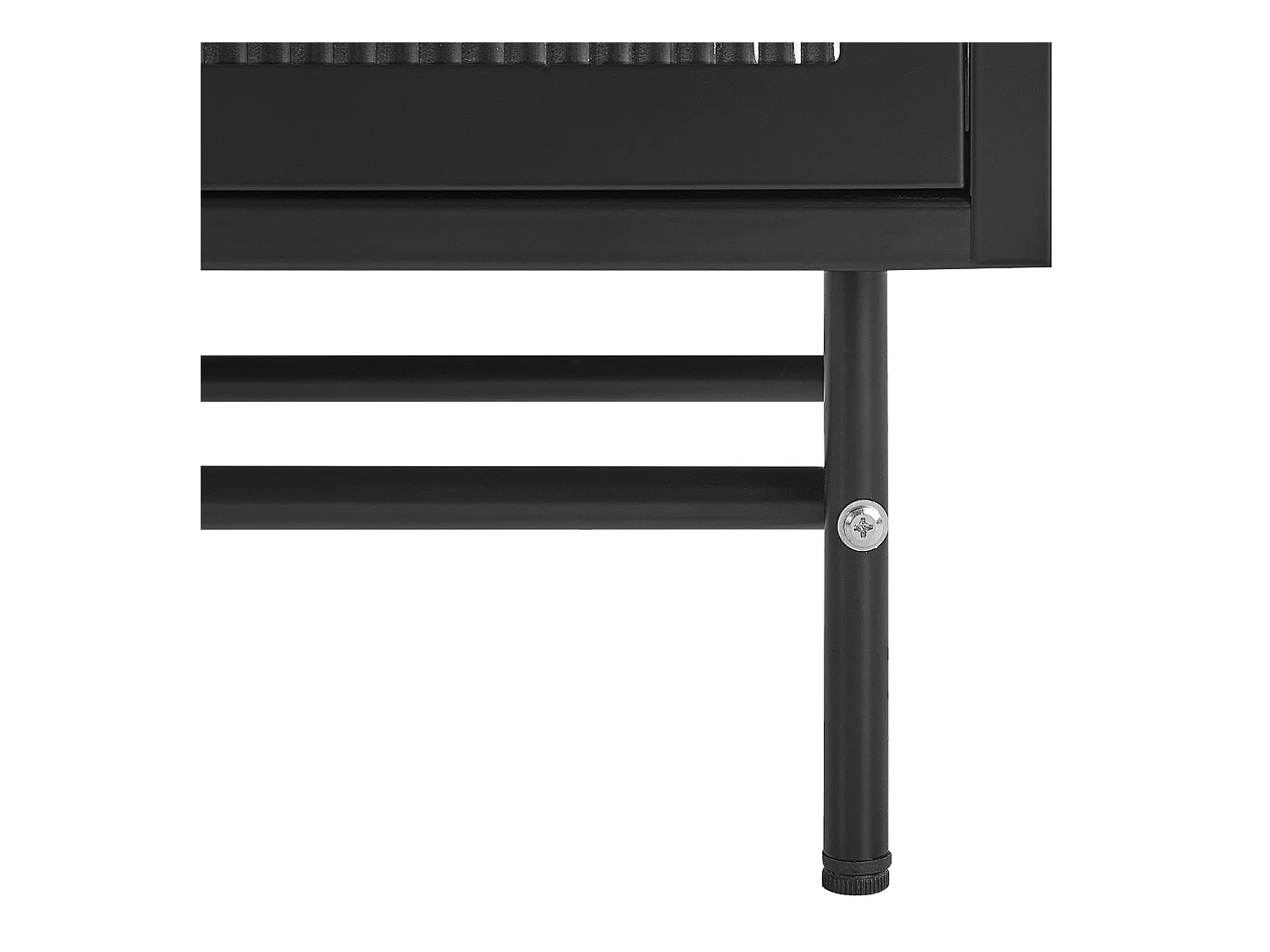 Witryna ze szklaną gablotą DEVON Metal 115 cm Czarny