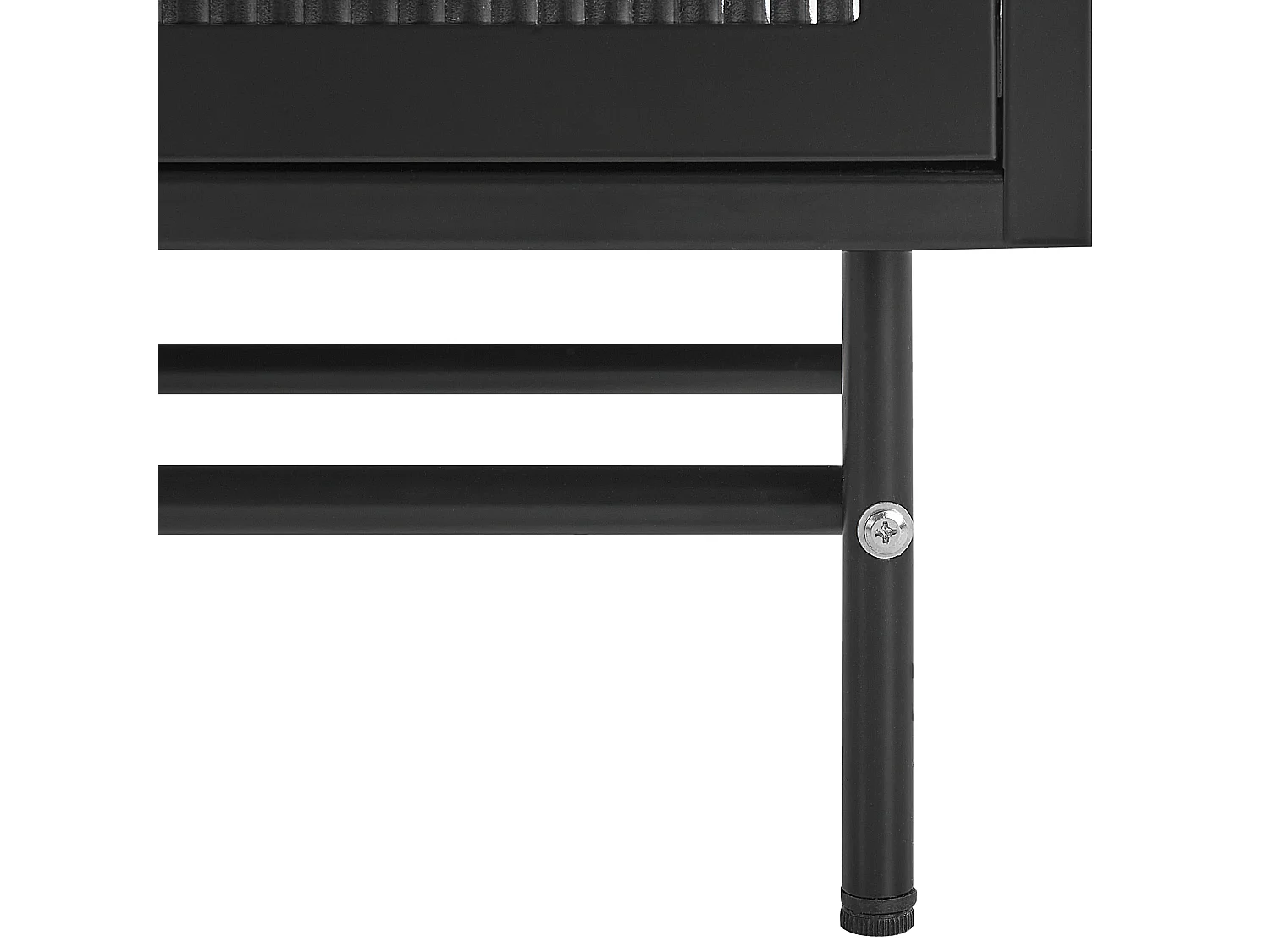 Armário com vitrine DEVON Metal 115 cm Preto