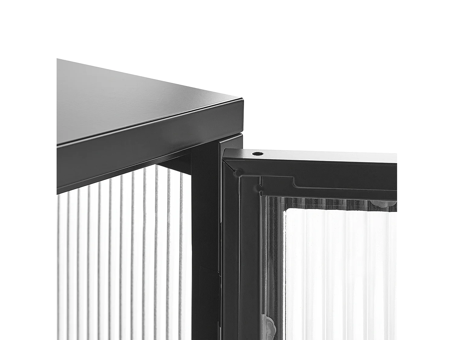 Witryna ze szklaną gablotą DEVON Metal 115 cm Czarny