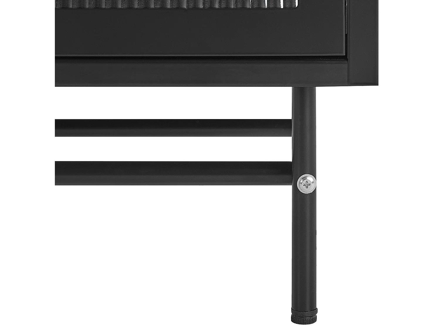 Witryna ze szklaną gablotą DEVON Metal 115 cm Czarny