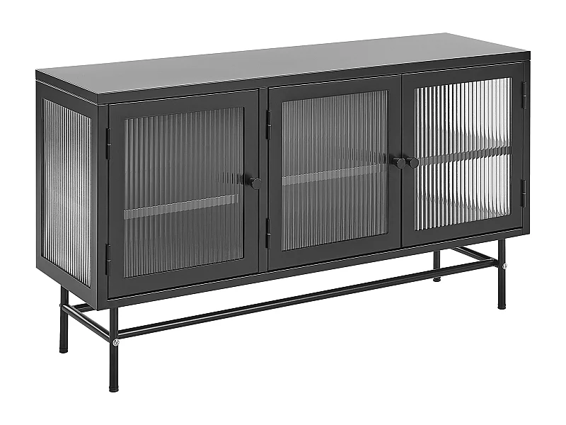 Armadio con ante in vetro DEVON Metallo 115 cm Nero