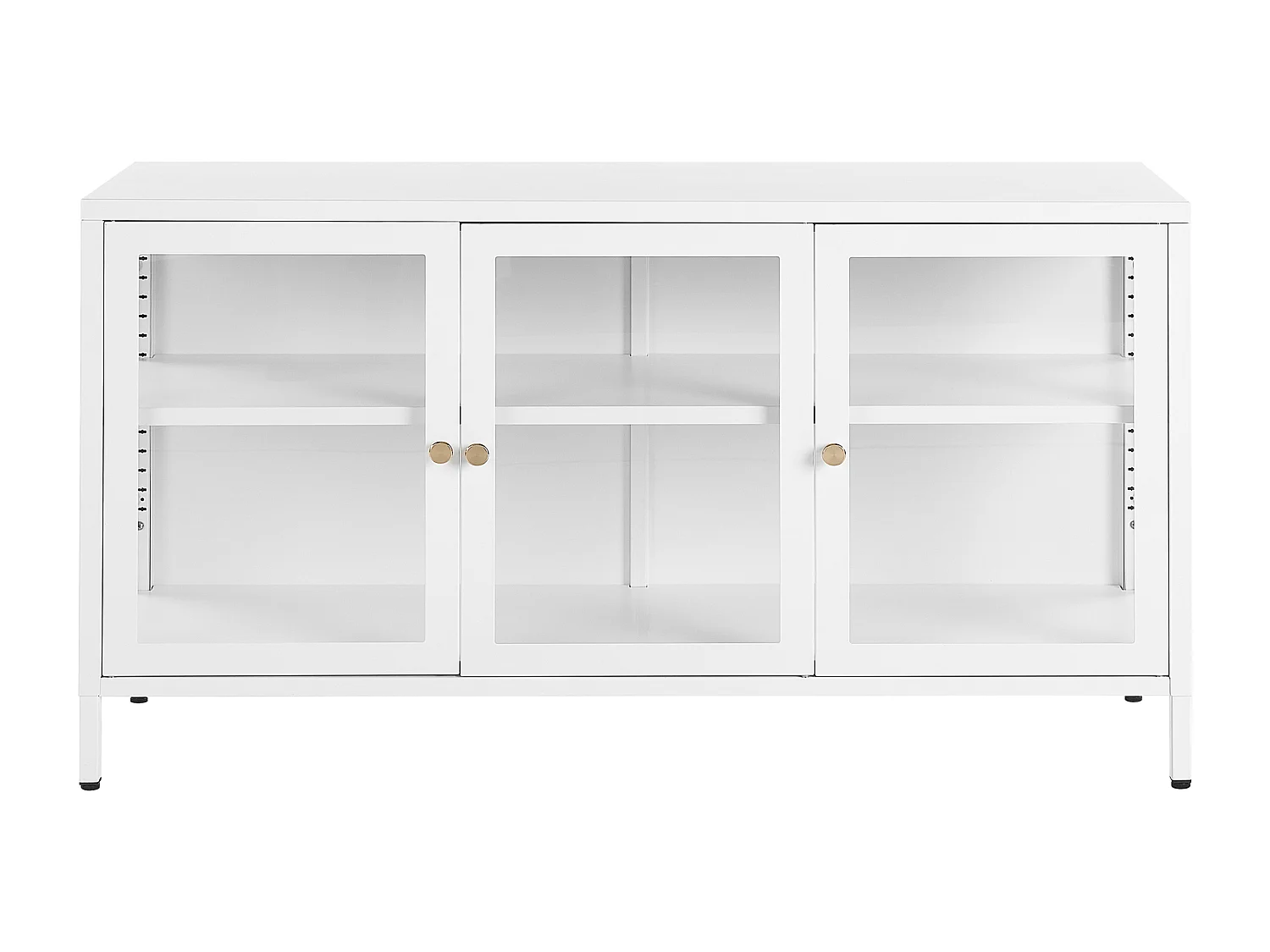 Vitrine mit Glastüren NEWPORT Metall 115 cm Weiss