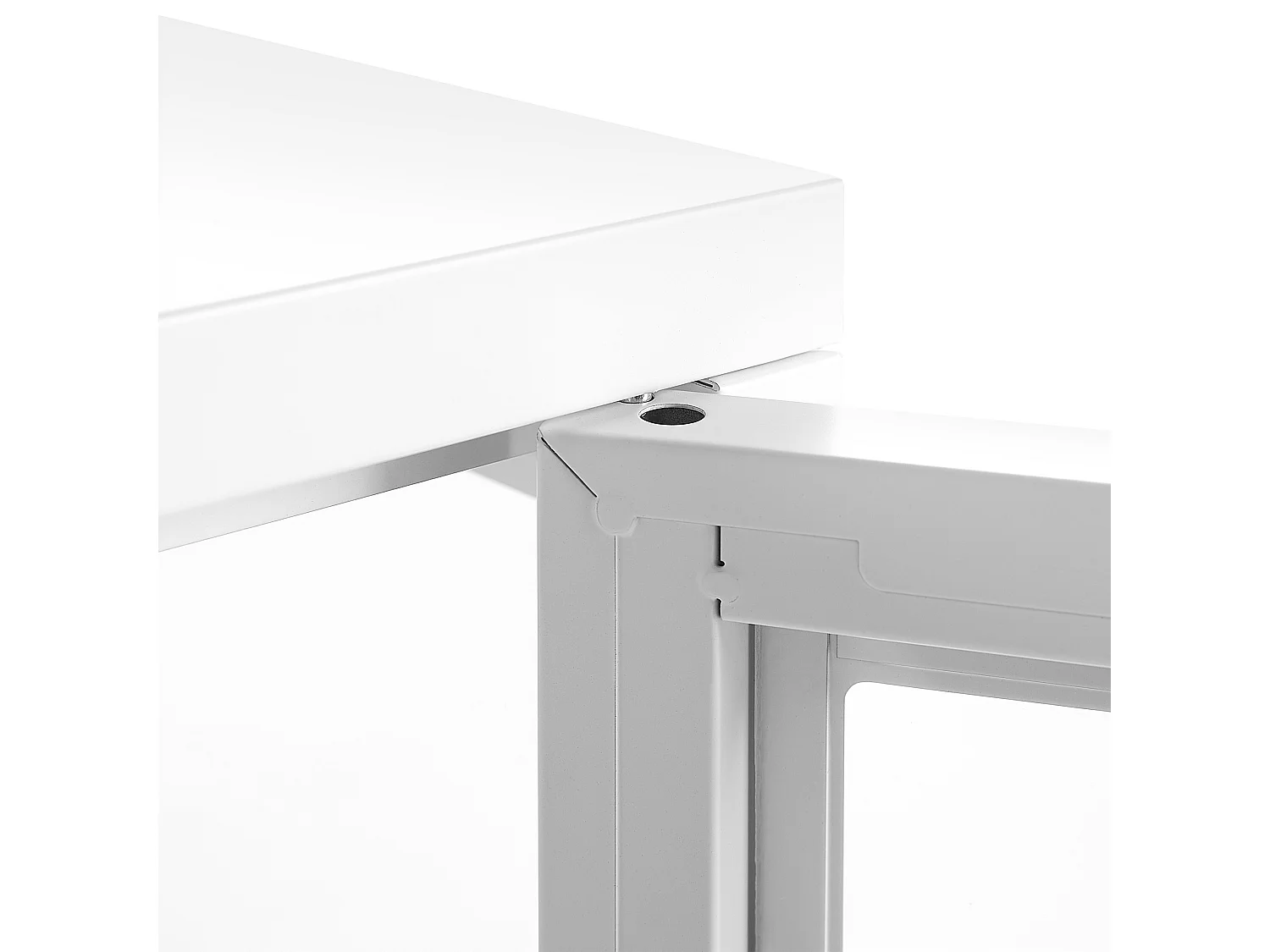 Vitrine mit Glastüren NEWPORT Metall 115 cm Weiss