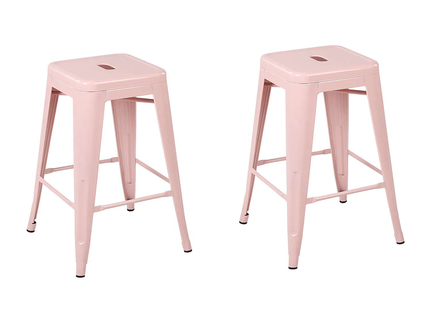 Lot de 2 tabourets de bar CABRILLO Métal Rose