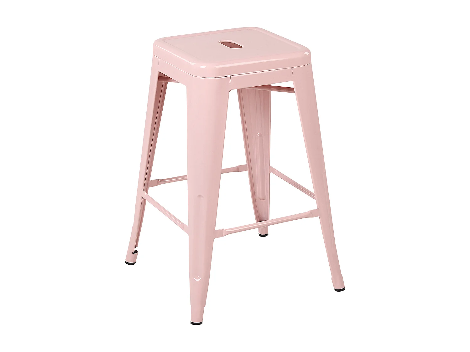 Hocker 2er Set in industriellem Stil Metall rosa 60 cm Cabrillo