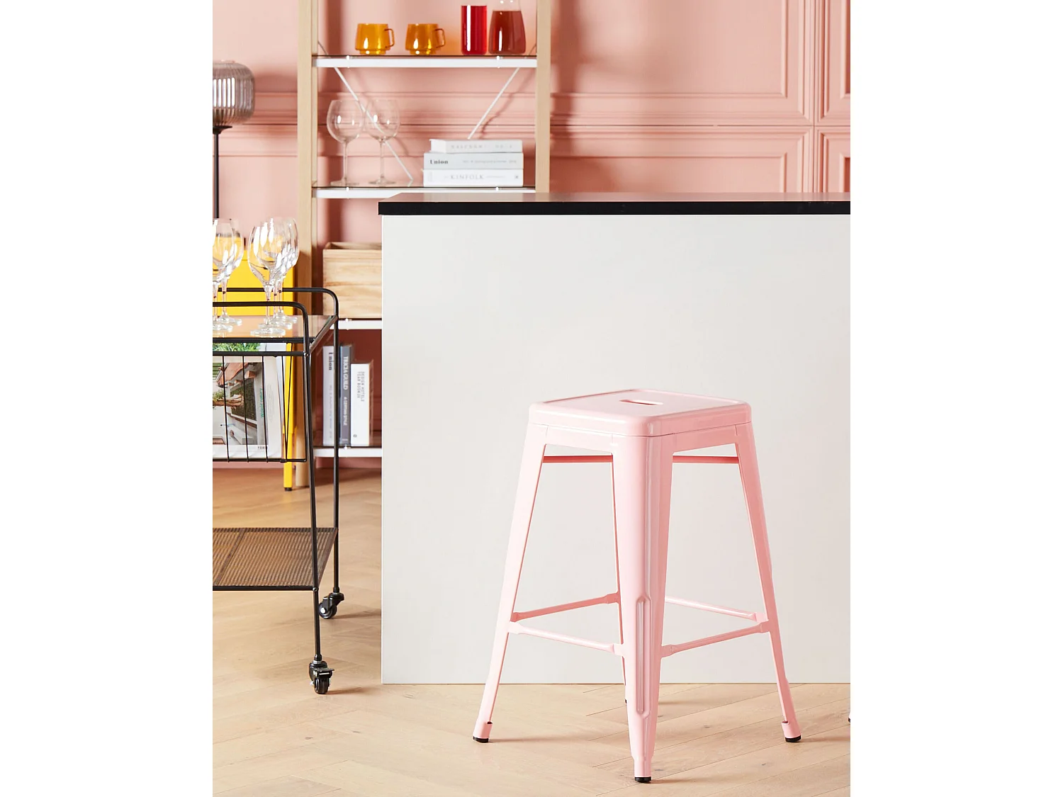 Lot de 2 tabourets de bar CABRILLO Métal Rose
