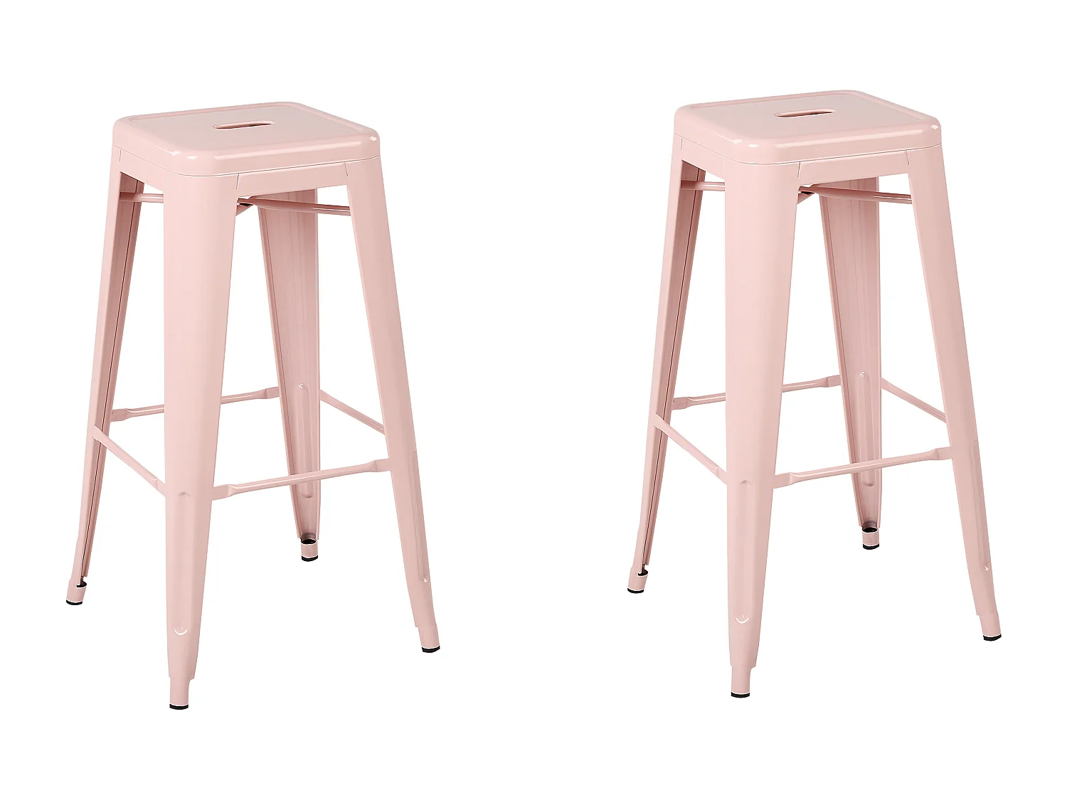 Lot de 2 tabourets de bar CABRILLO Métal Rose