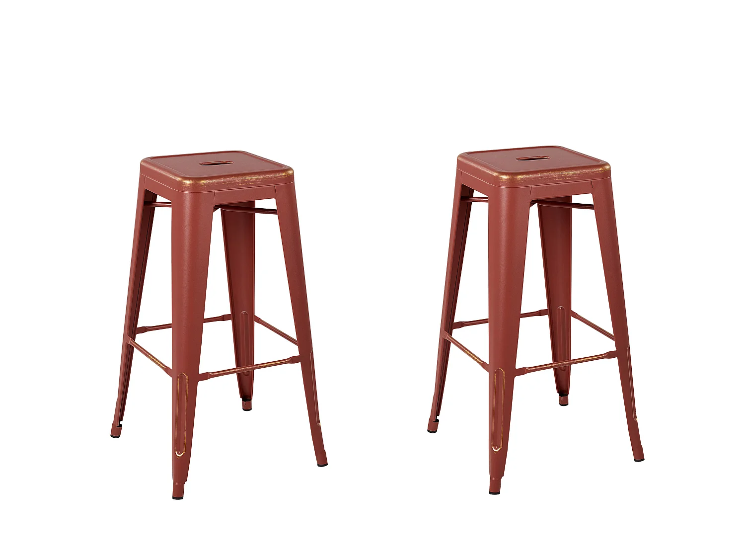 Lot de 2 tabourets de bar CABRILLO Métal Rouge