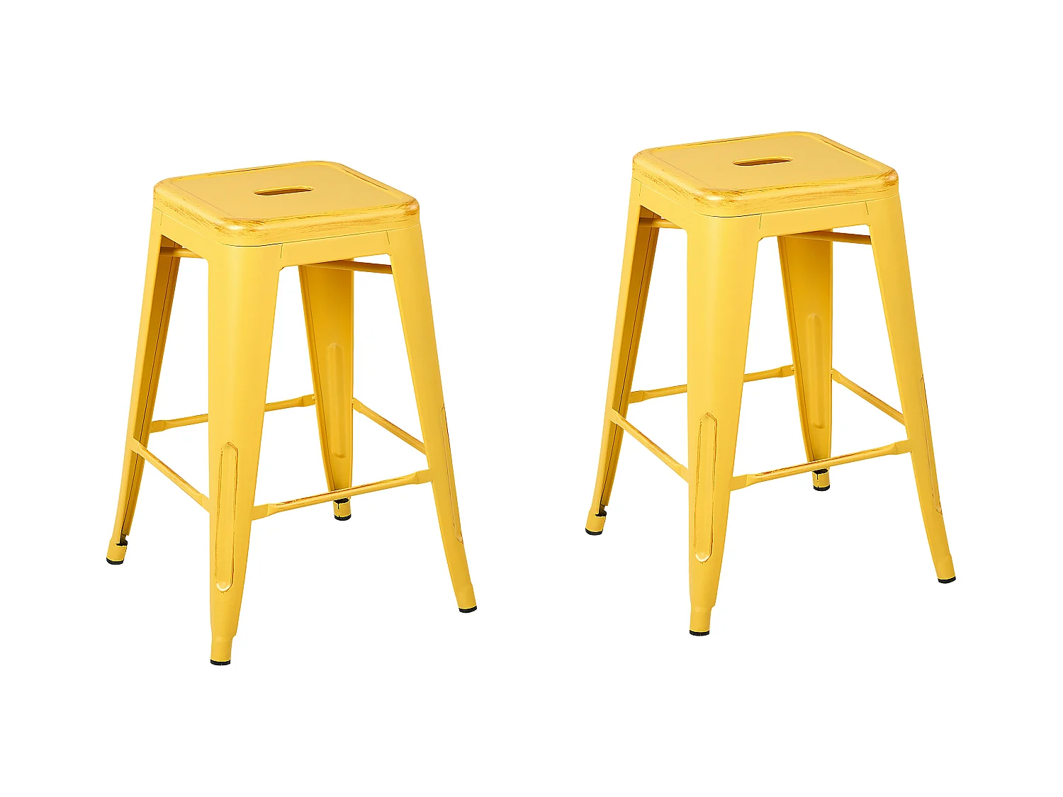 Tabouret de bar Set de 2 Métal Jaune CABRILLO