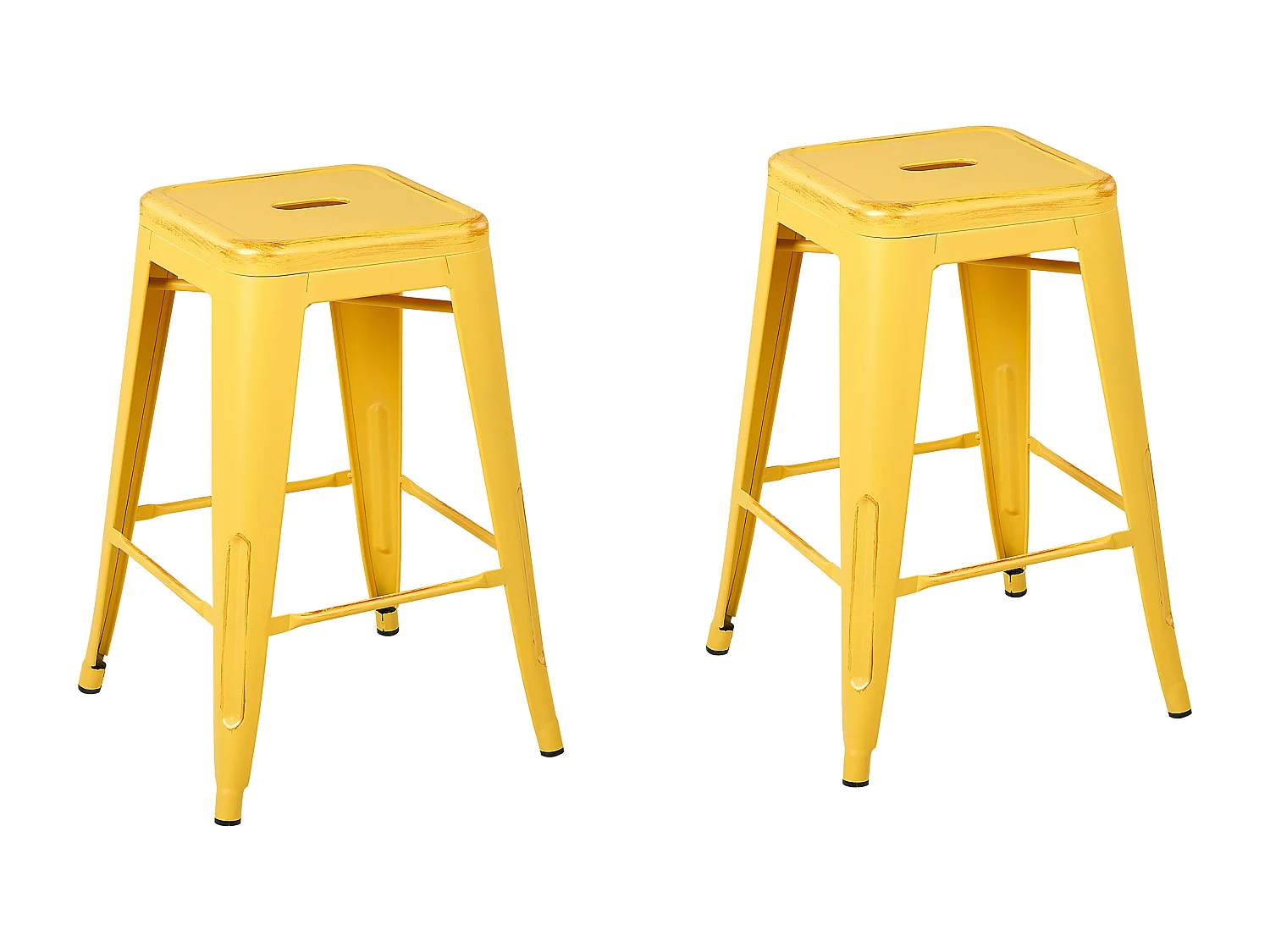 Tabouret de bar Set de 2 Métal Jaune CABRILLO