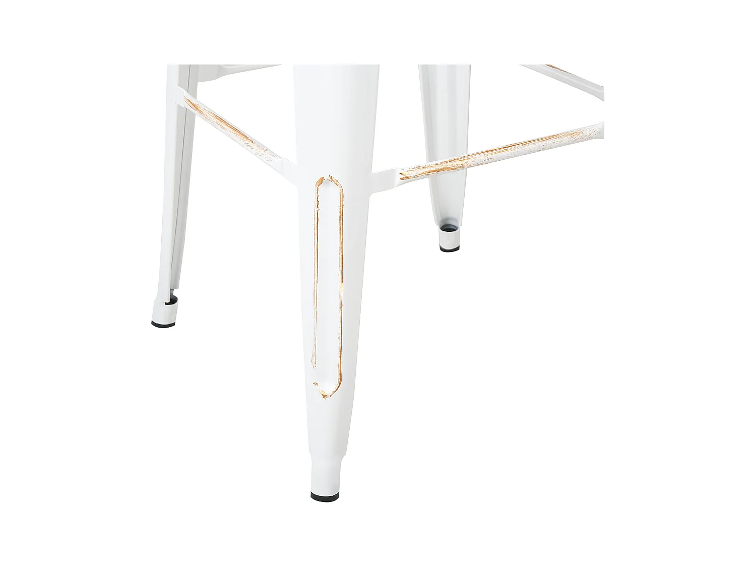 Hocker 2er Set in industriellem Stil Metall weiß/gold 76 cm Cabrillo