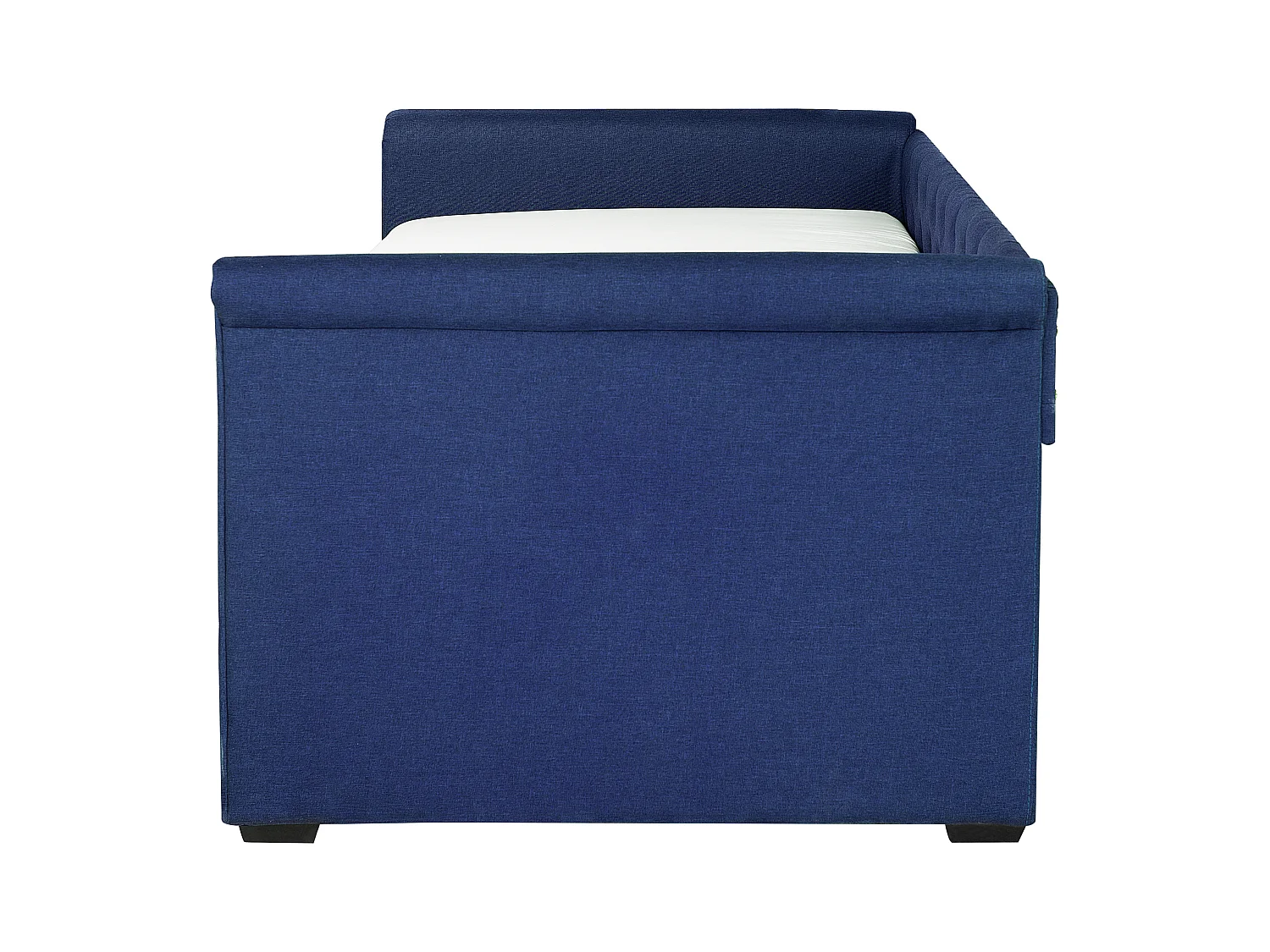 Elegantes Tandembett ausziehbar Polsterung marineblau Leinenoptik Libourne