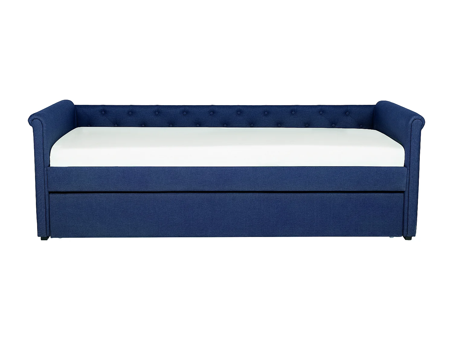 Lit gigogne Tissu LIBOURNE 90 x 200 cm Bleu marine