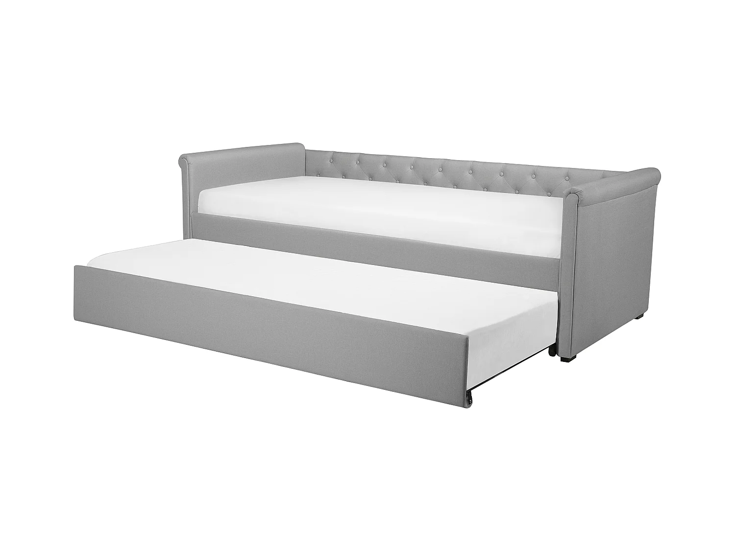 Onderschuifbed Stof LIBOURNE 90 x 200 cm Lichtgrijs